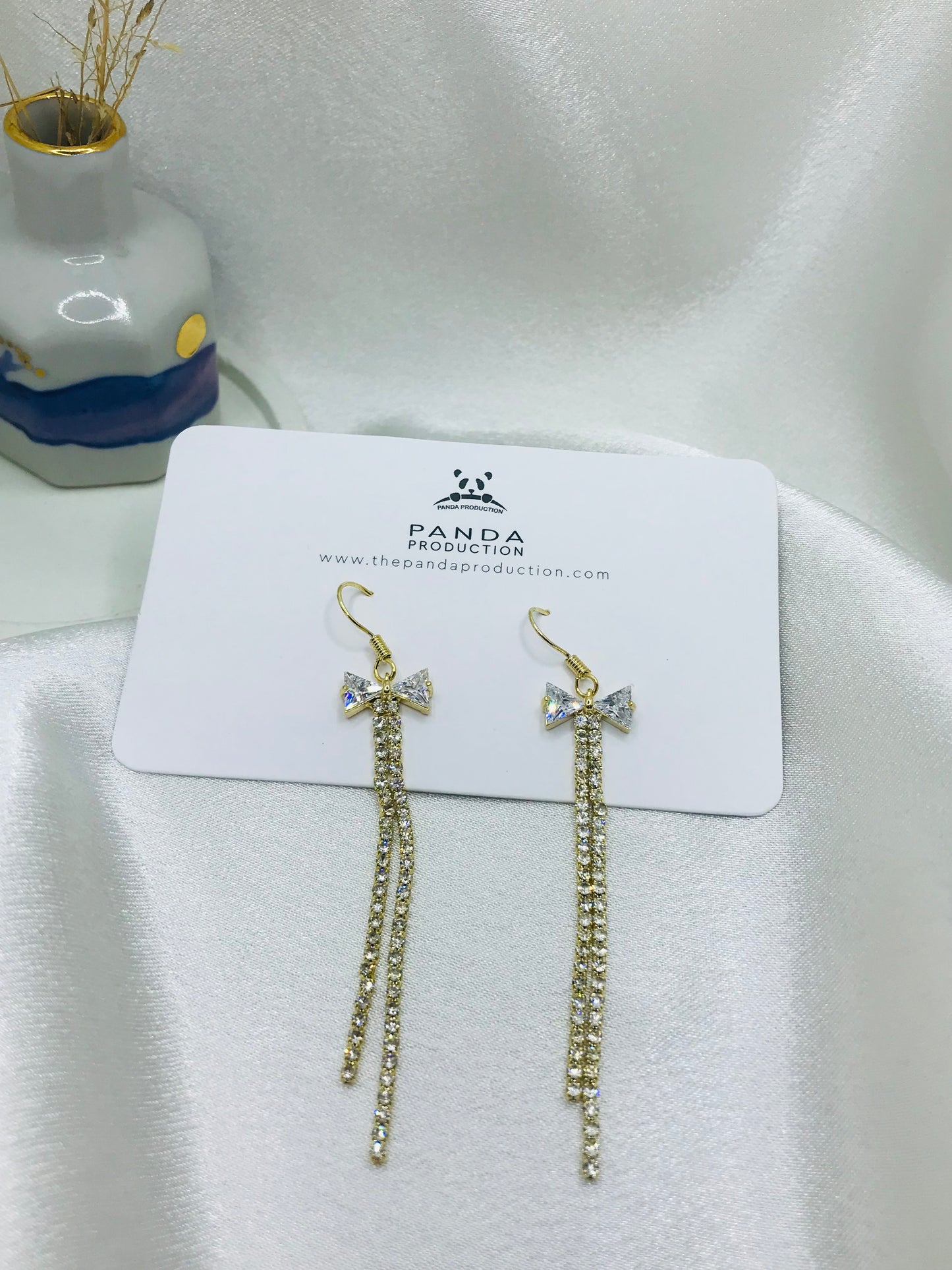 Diamond Butterfly Drop Earrings