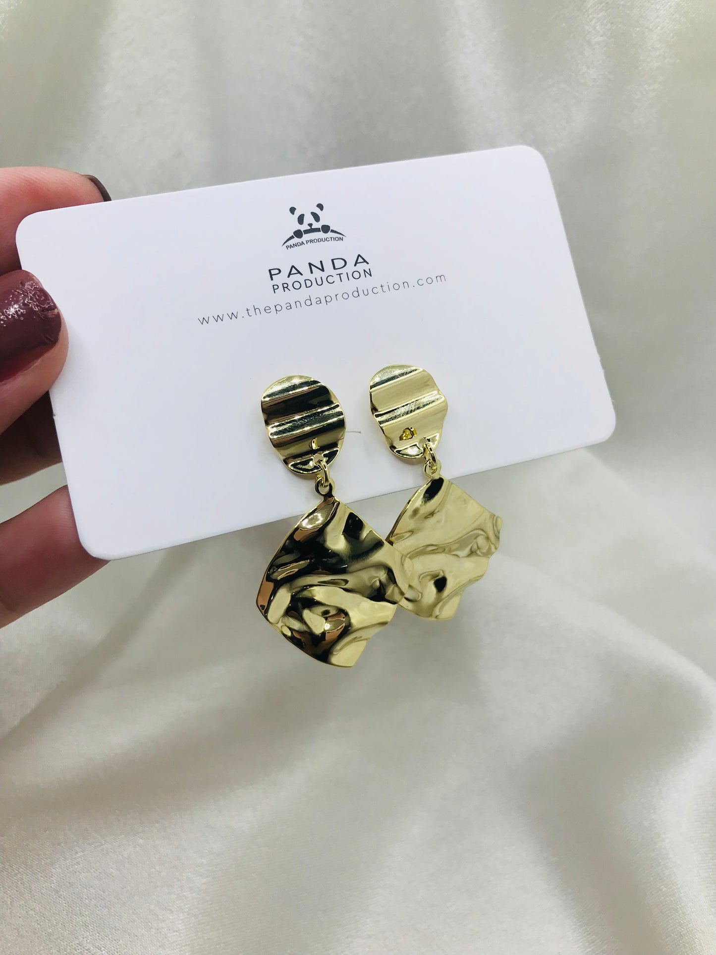 Textured Gold Drop Earrings