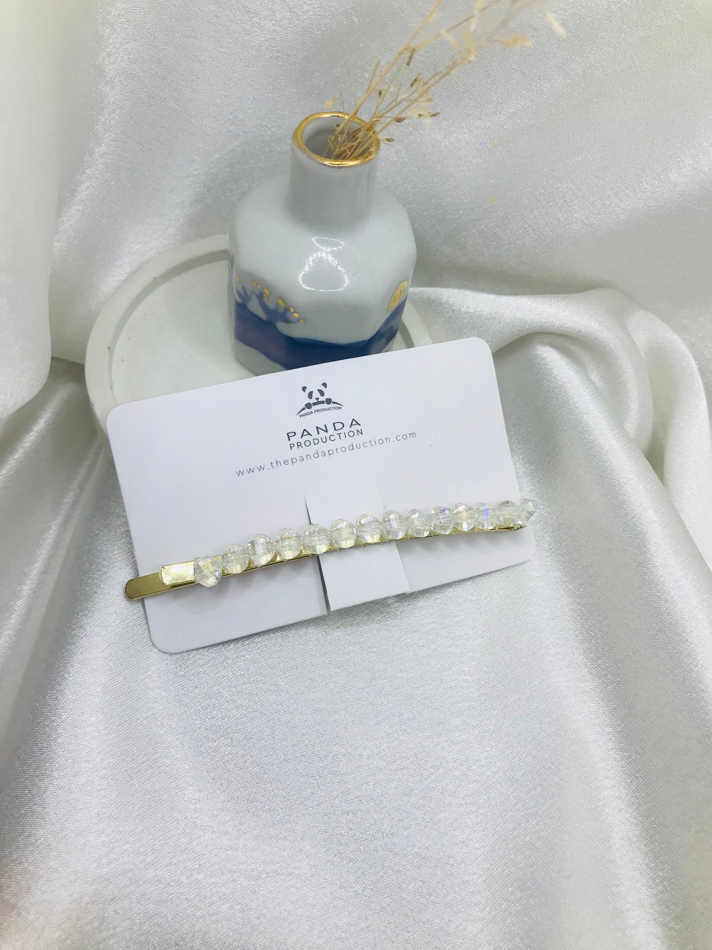 Minimalist Beaded Gold Hairpin