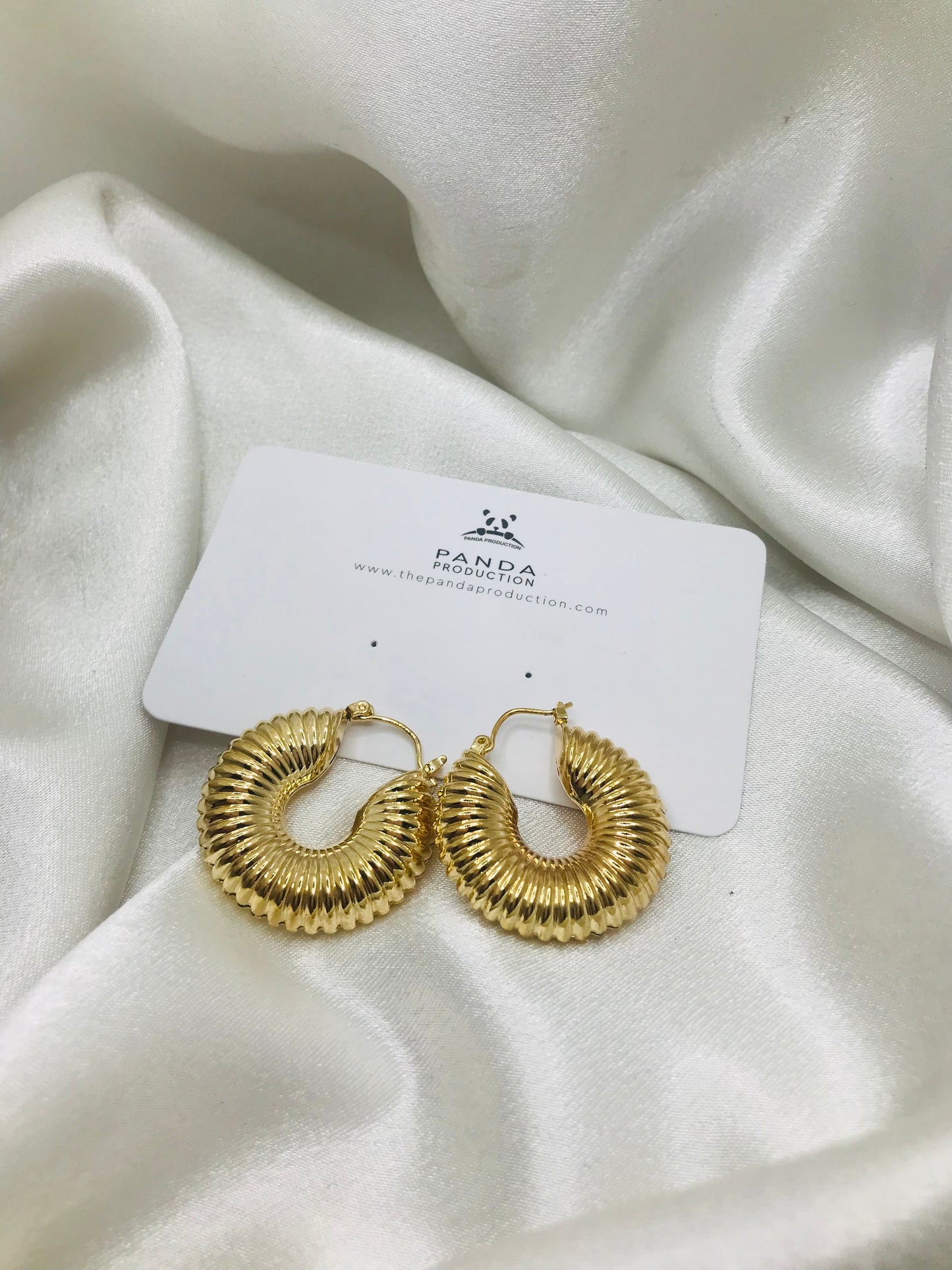 Corrugated Gold Hoop Earrings