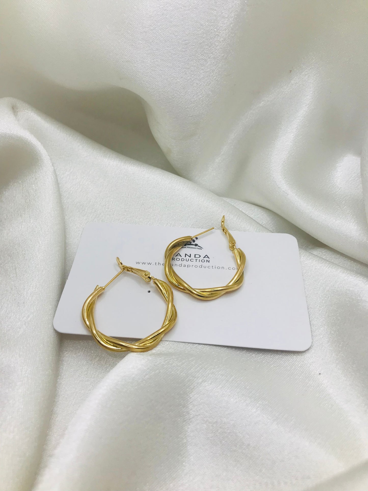 Twisted Gold Hoop Earrings