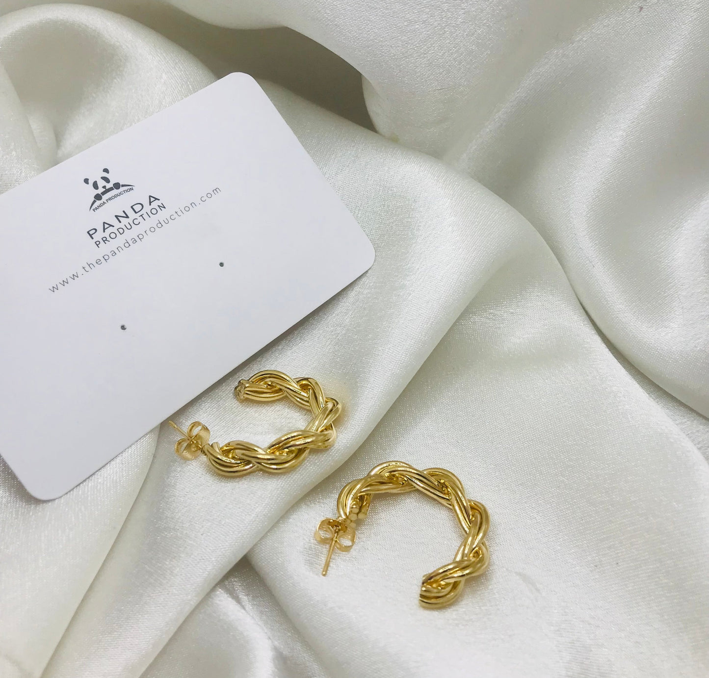 Twisted Gold Hoop Earrings