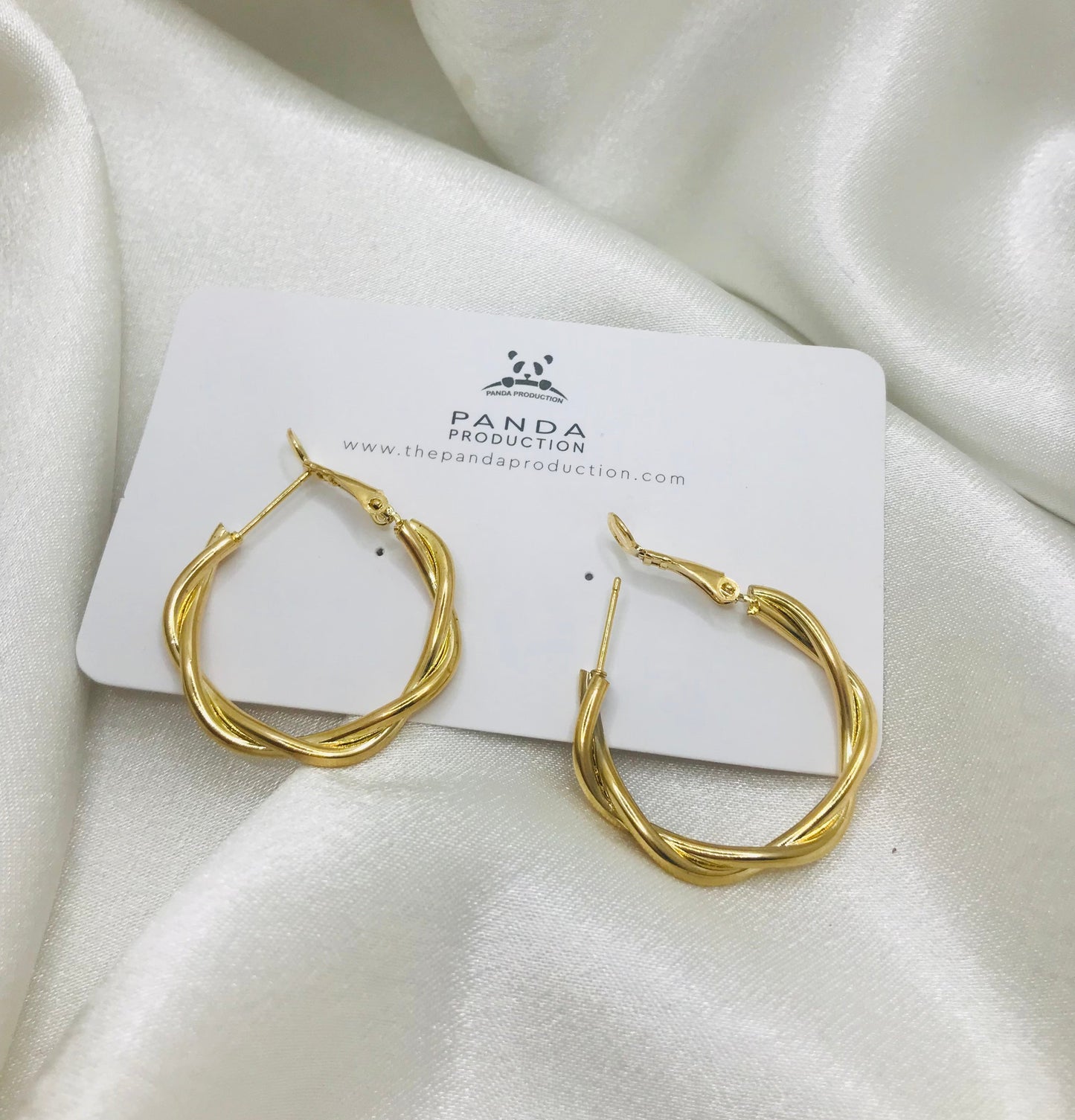 Twisted Gold Hoop Earrings
