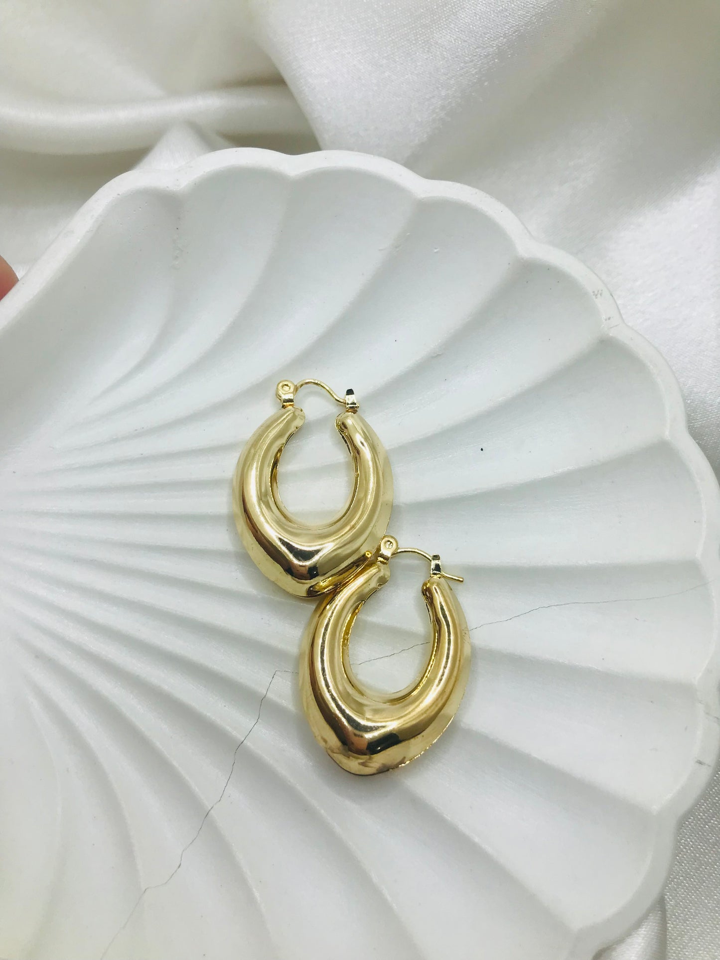 Bold Oval Gold Hoops