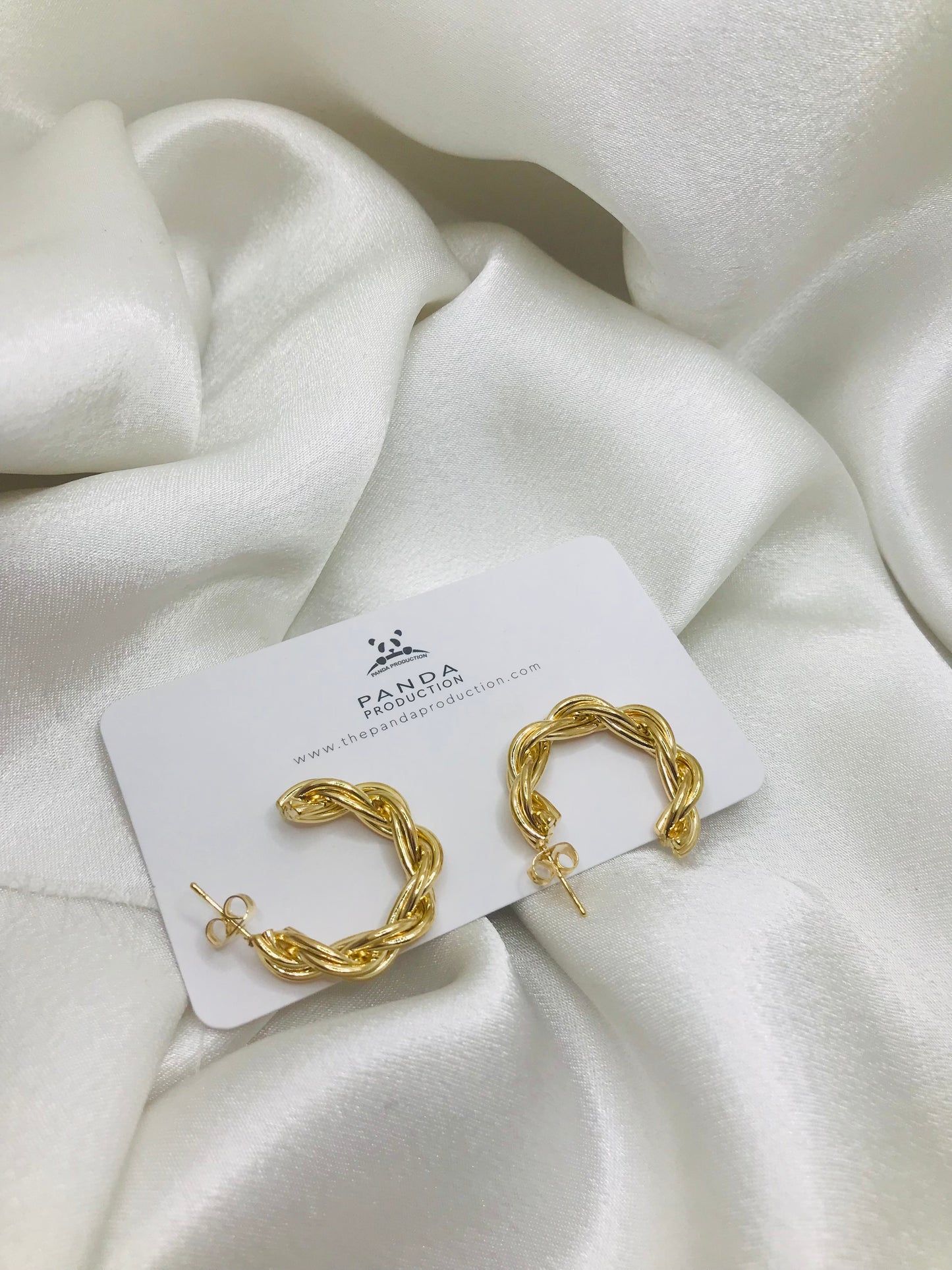 Twisted Gold Hoop Earrings