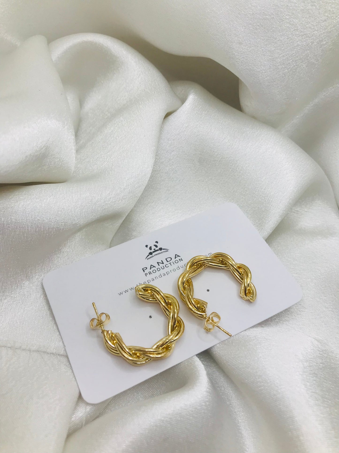Twisted Gold Hoop Earrings