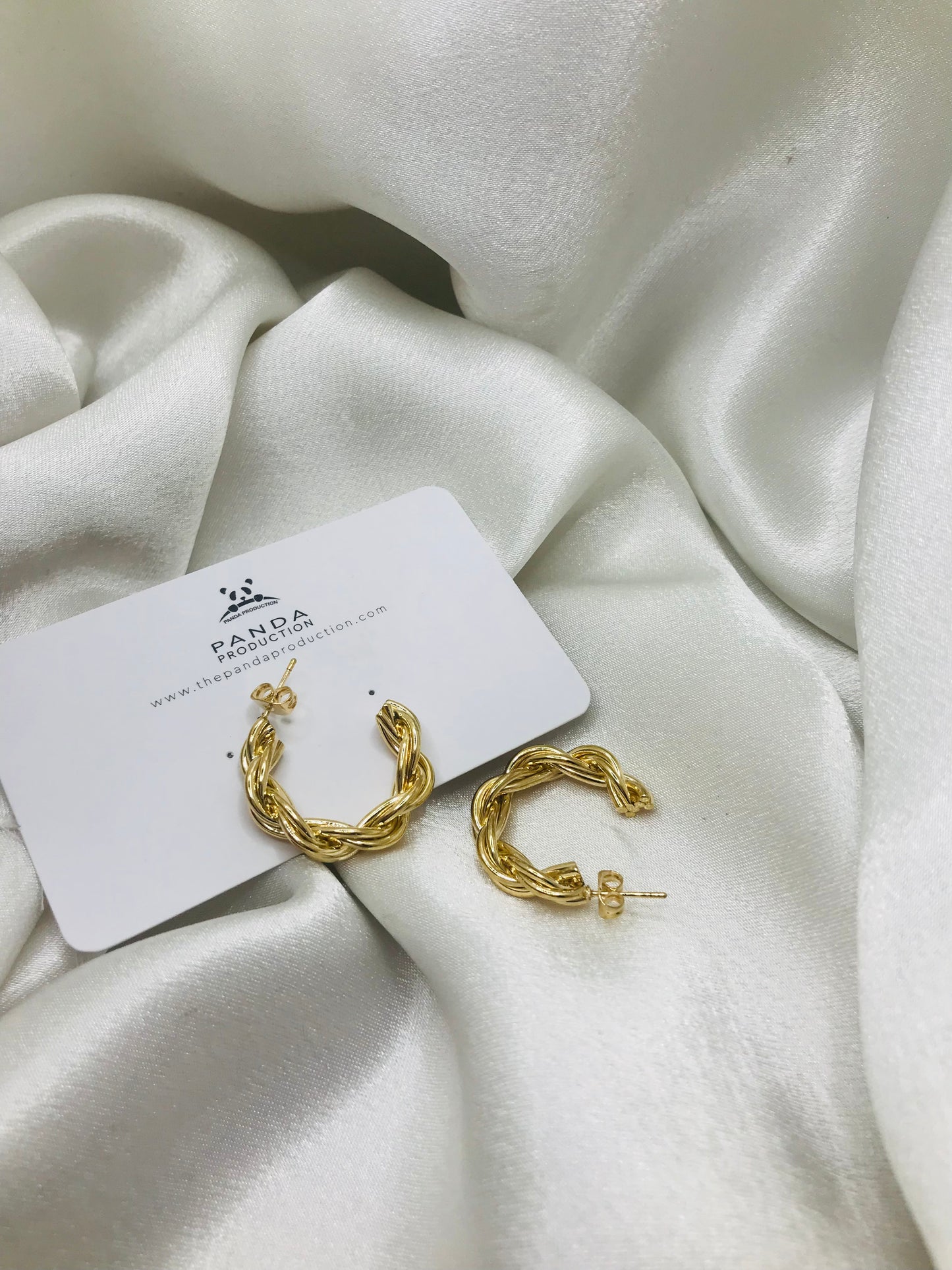 Twisted Gold Hoop Earrings