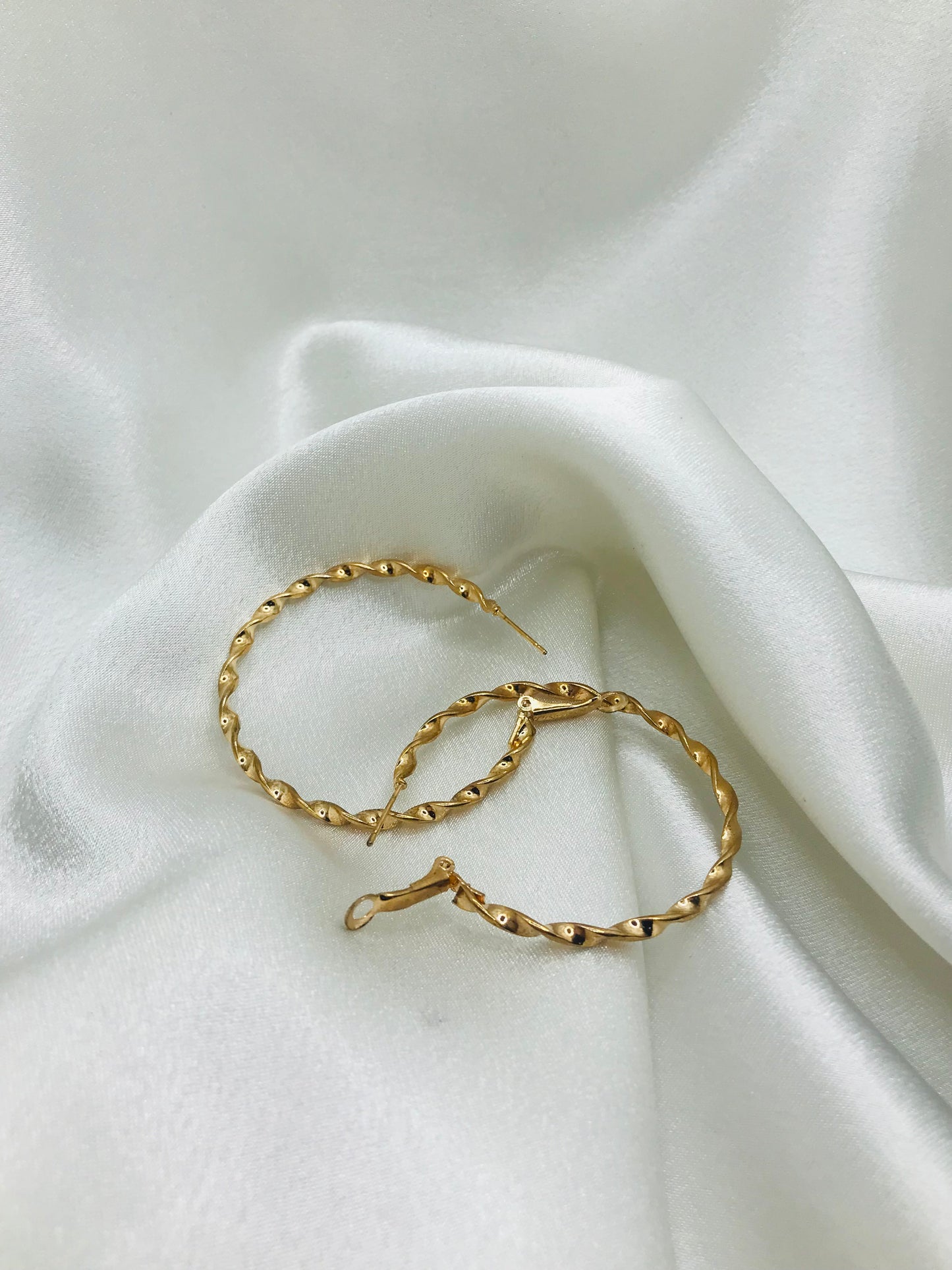 Rope Design Gold Hoops