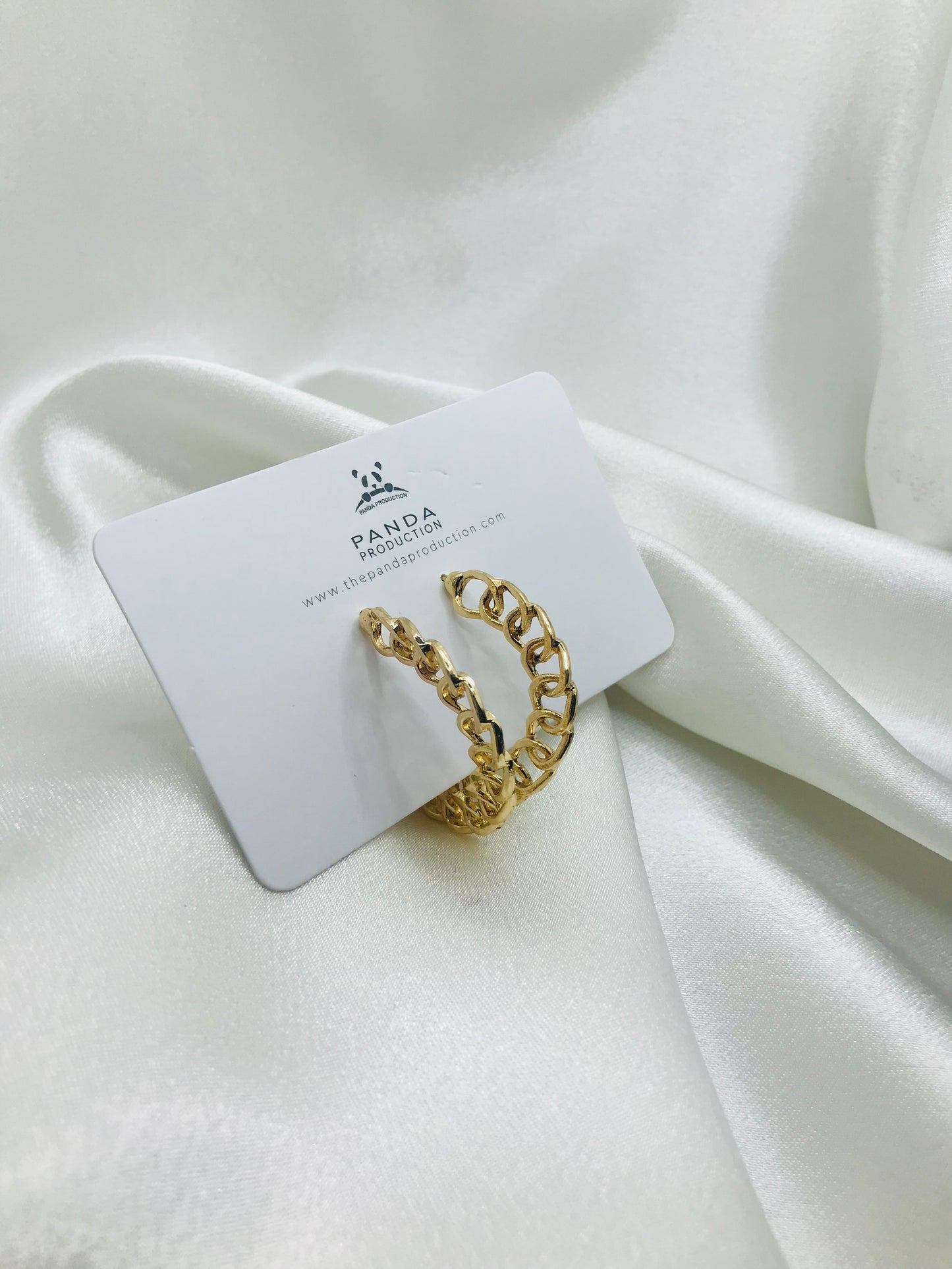 Gold Chain Link Hoop Earrings