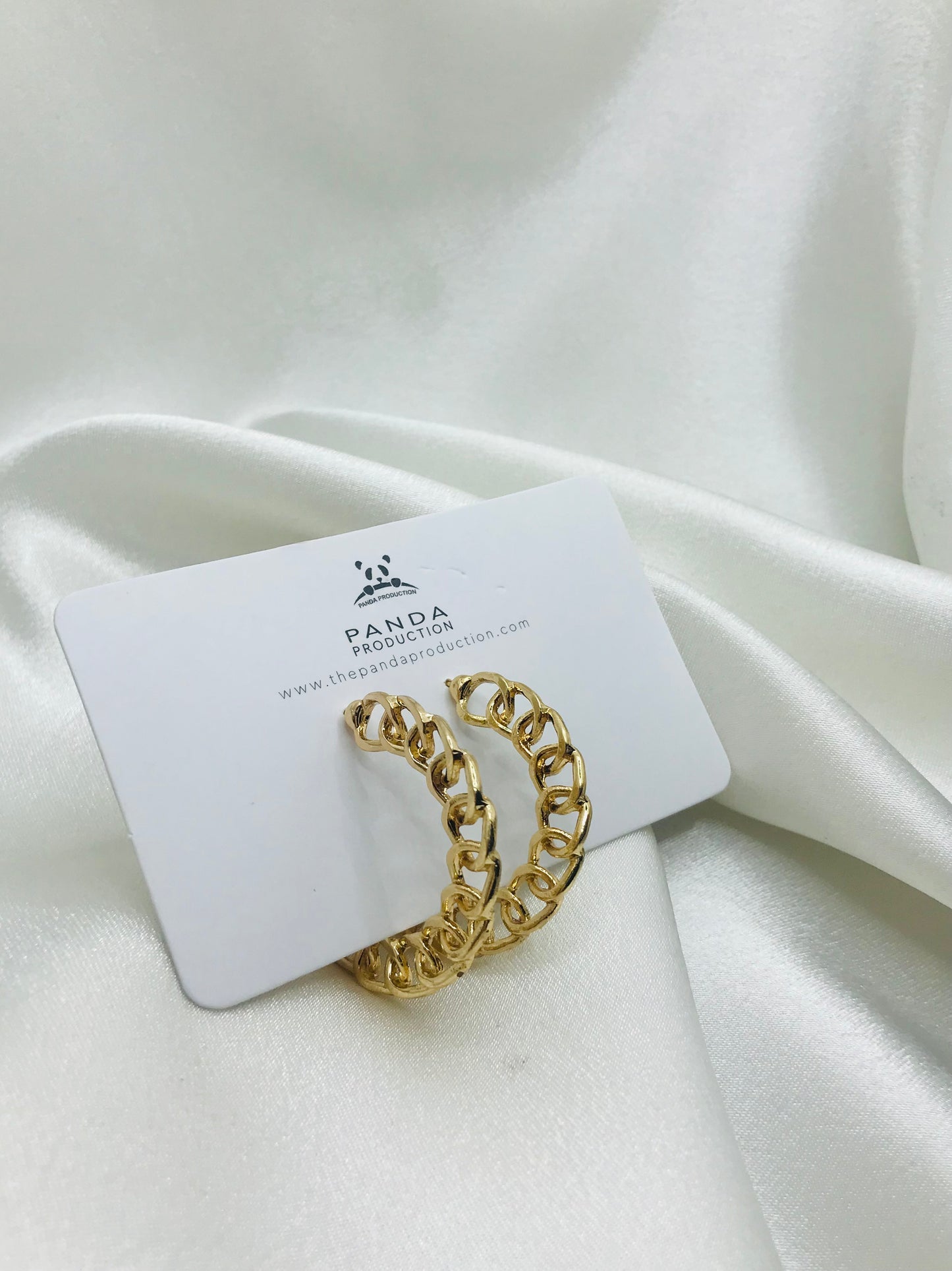 Gold Chain Link Hoop Earrings