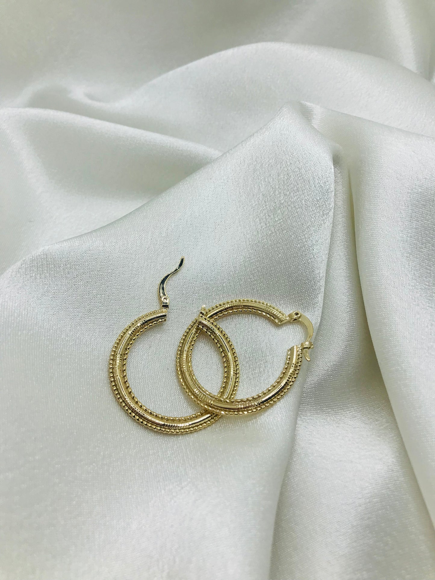 Textured Gold Hoop Earrings