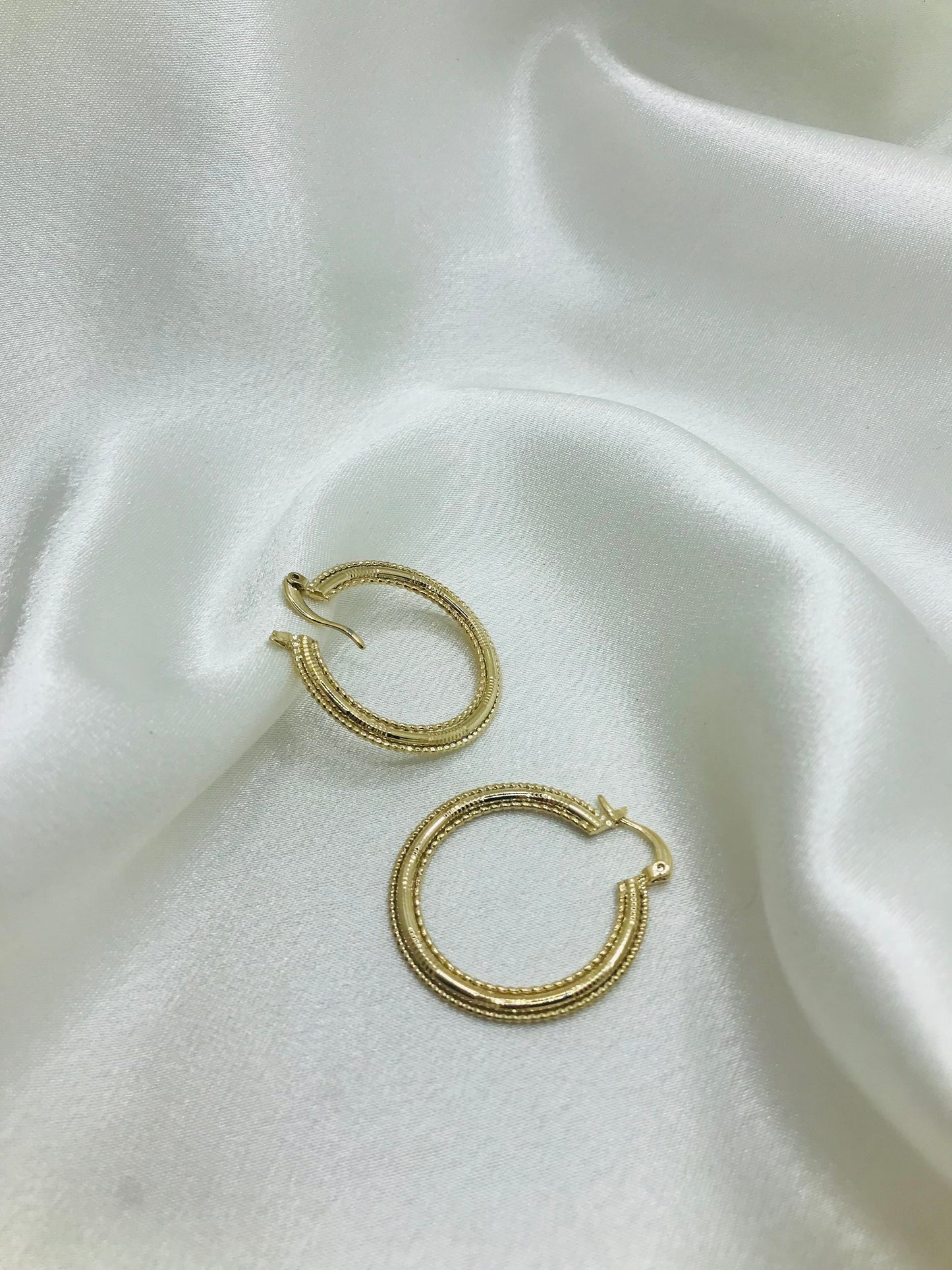 Textured Gold Hoop Earrings