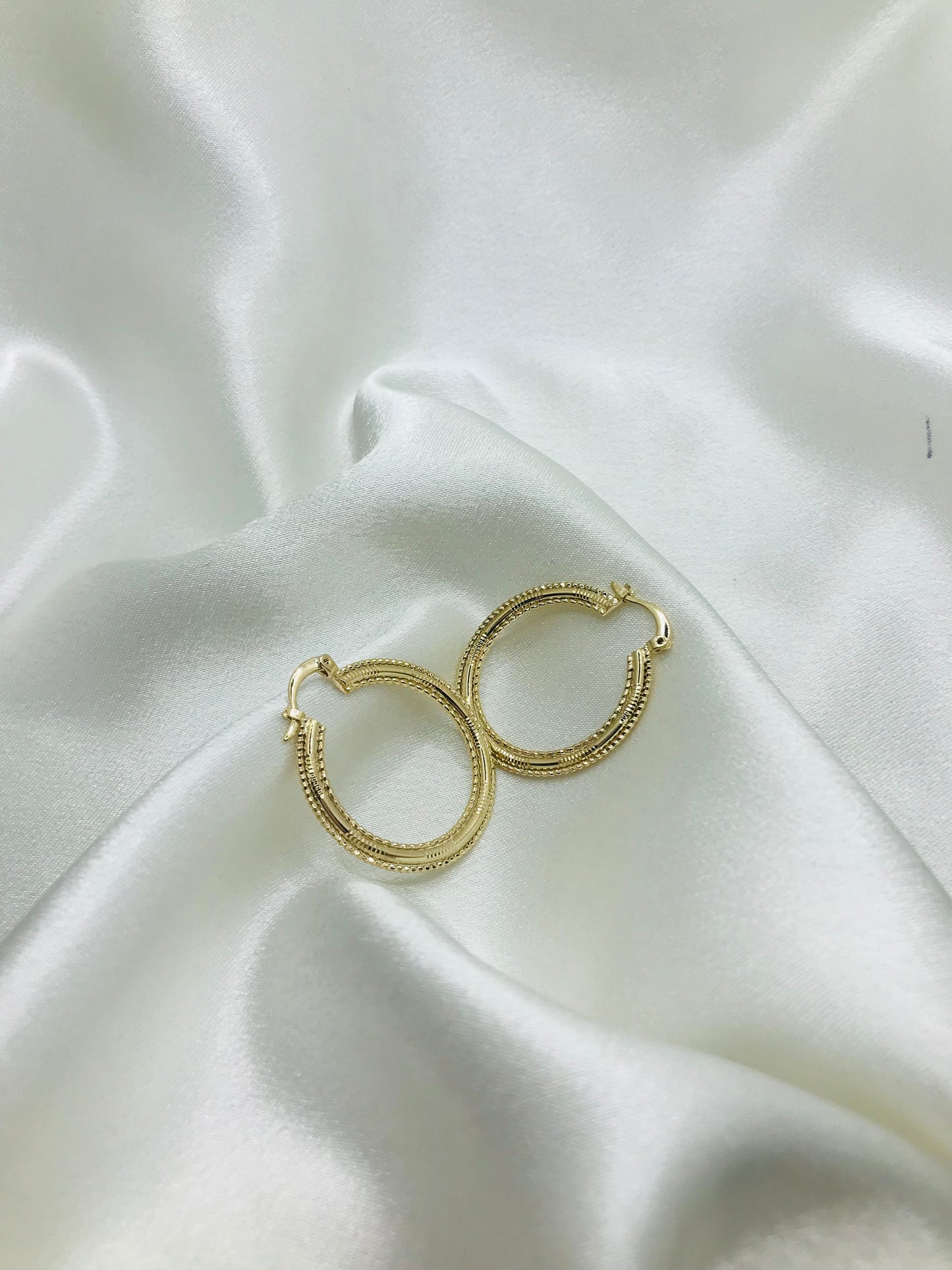 Textured Gold Hoop Earrings