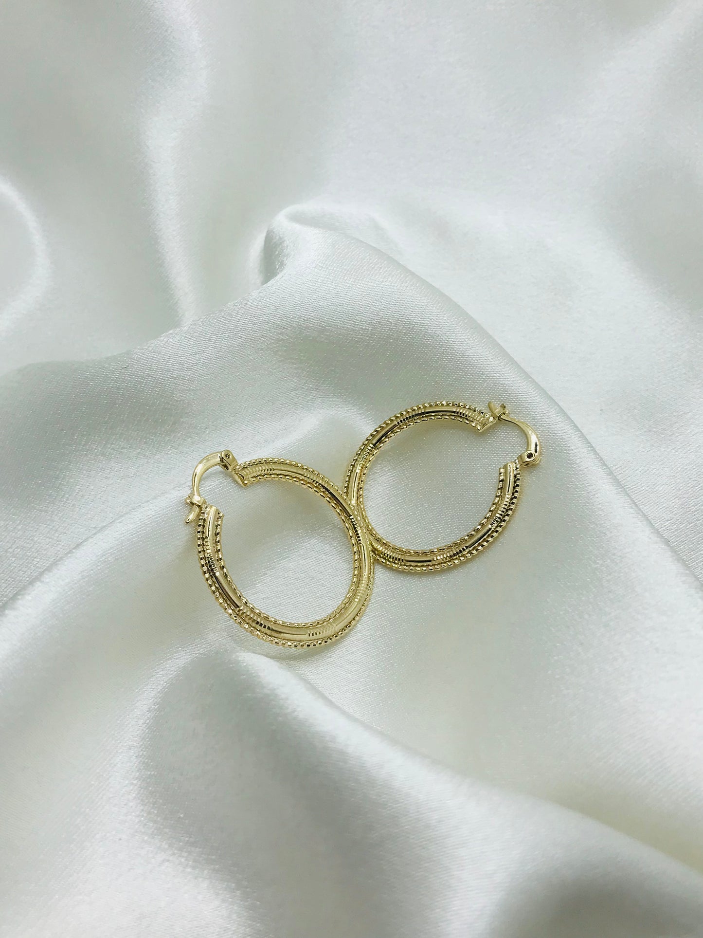 Textured Gold Hoop Earrings