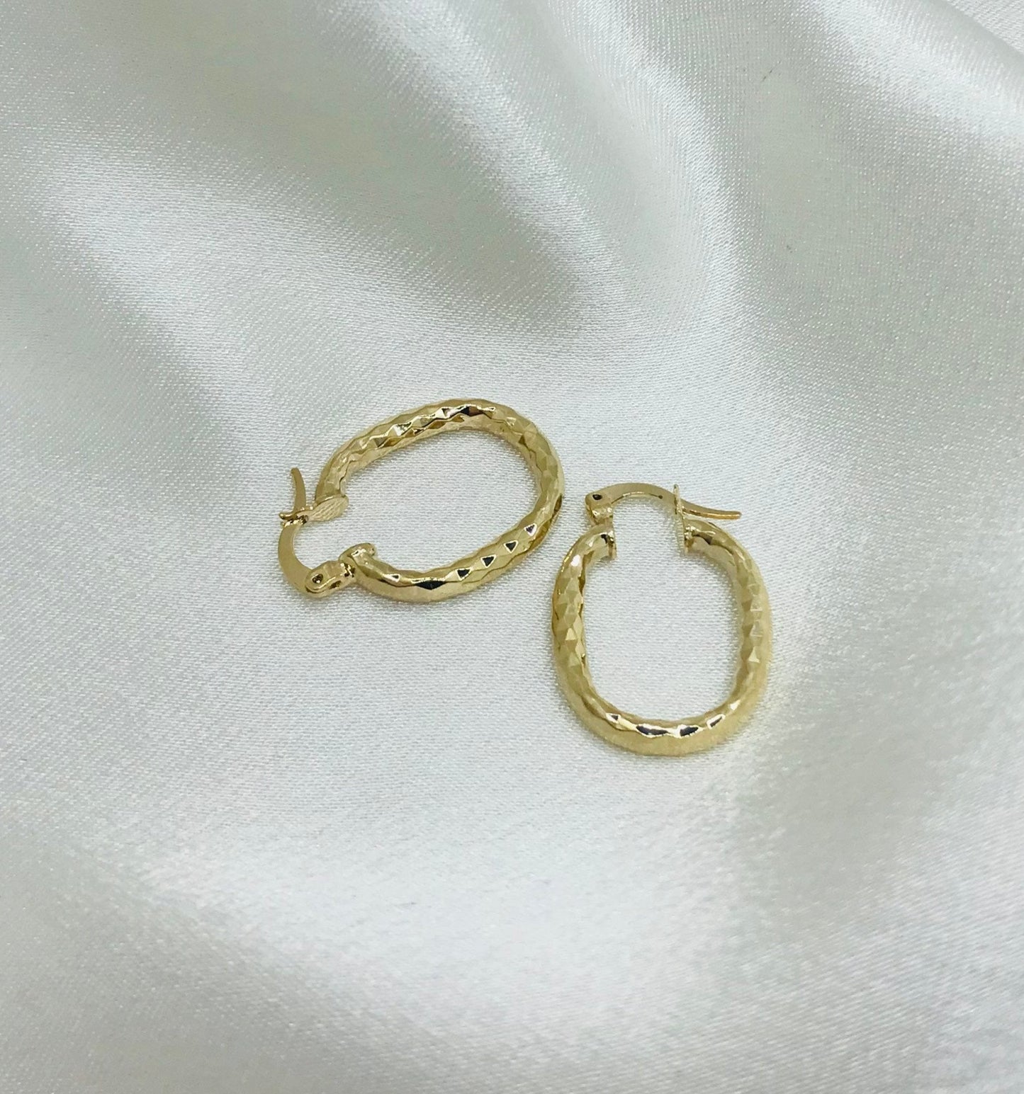 Oval Gold Hoop Earrings