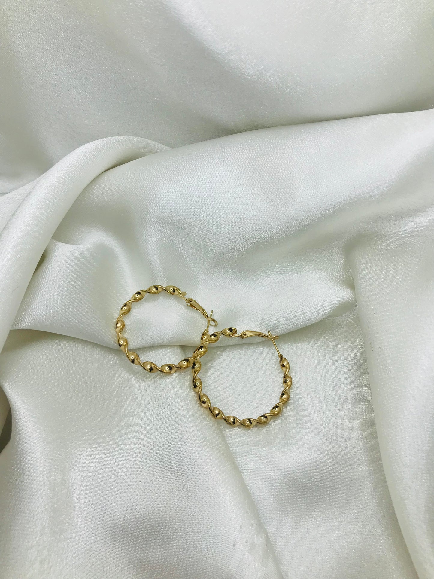 Rope Design Gold Hoops