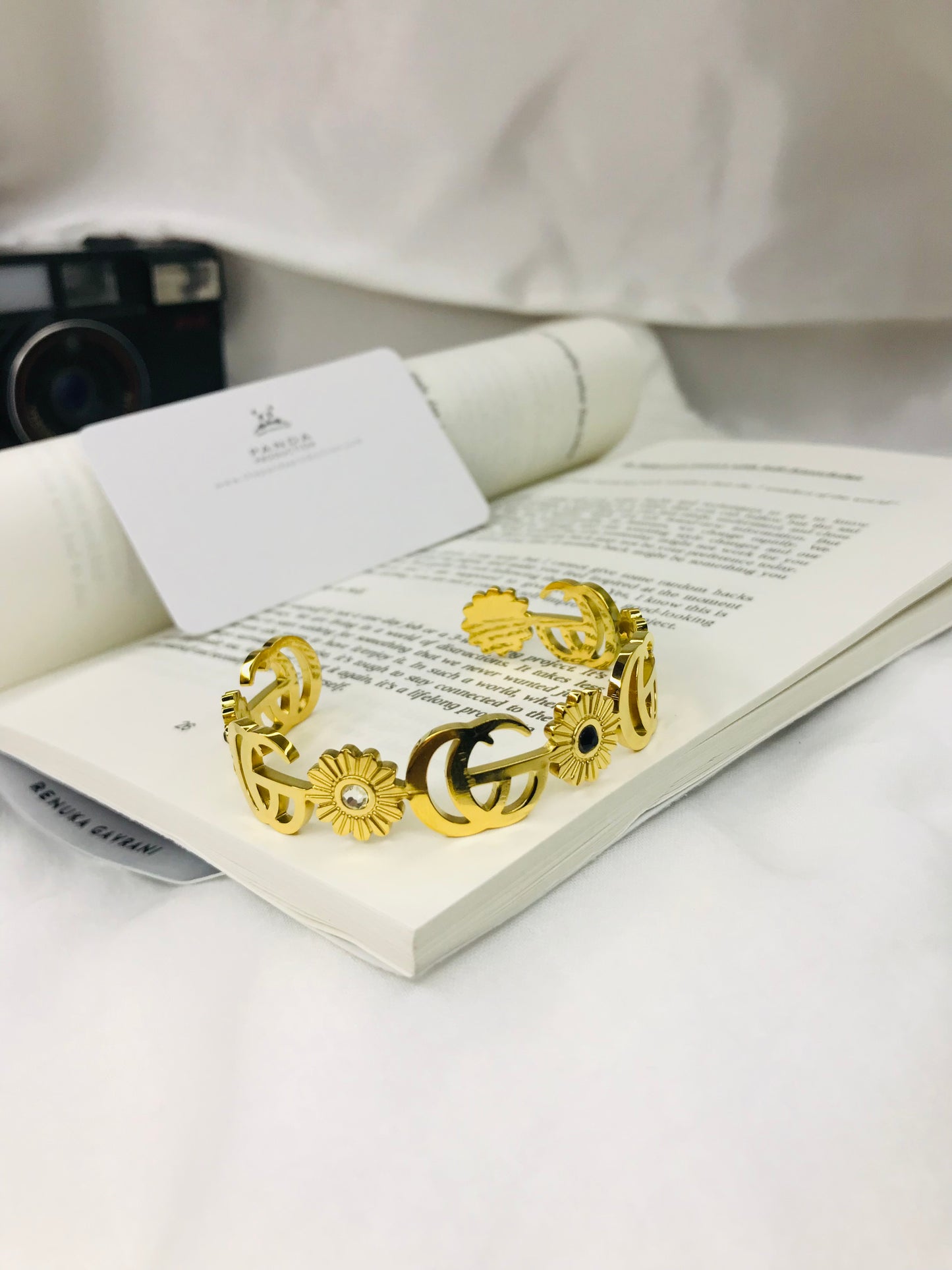 Gold-Tone GG Logo Cuff Bracelet