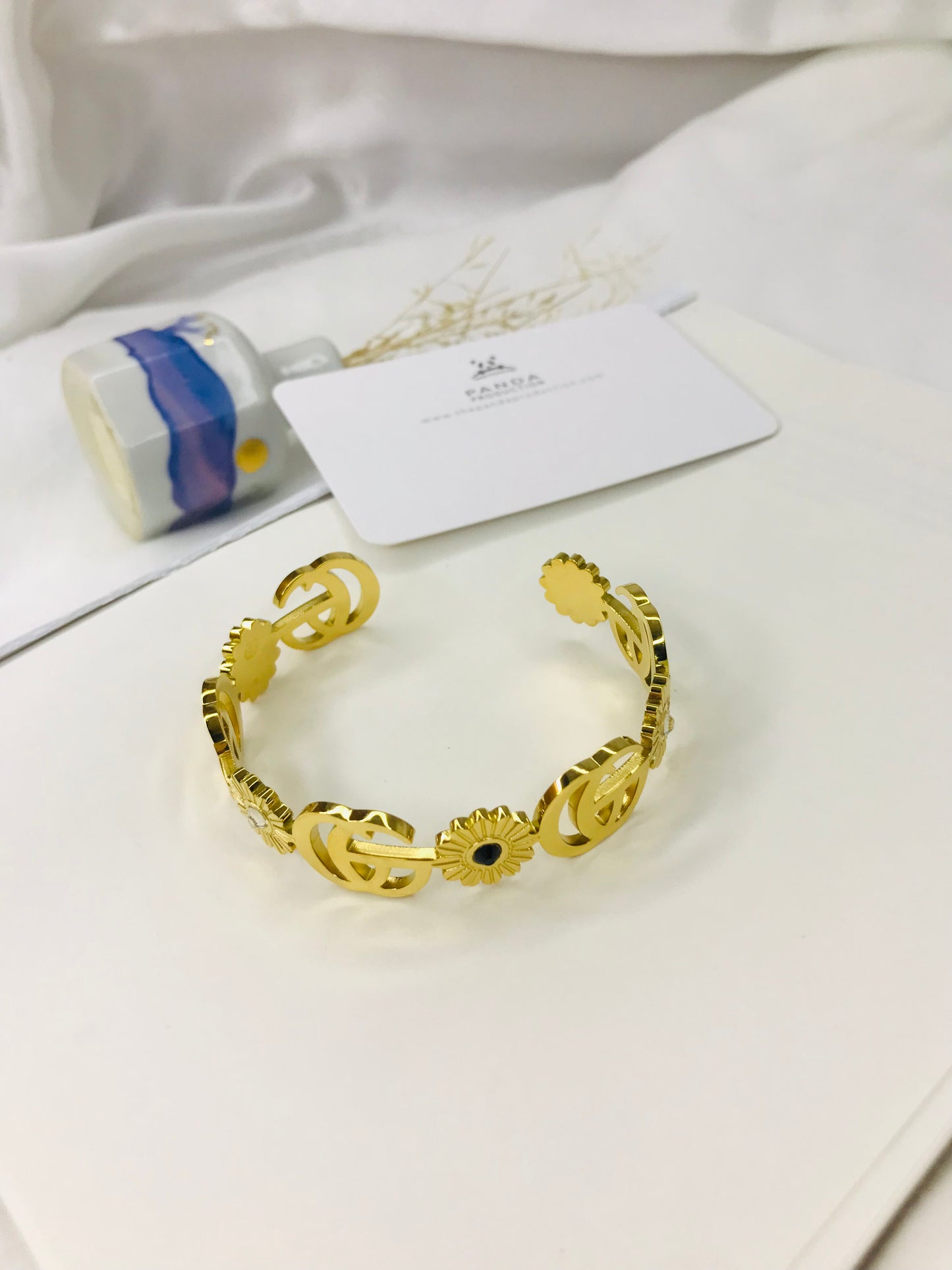 Gold-Tone GG Logo Cuff Bracelet