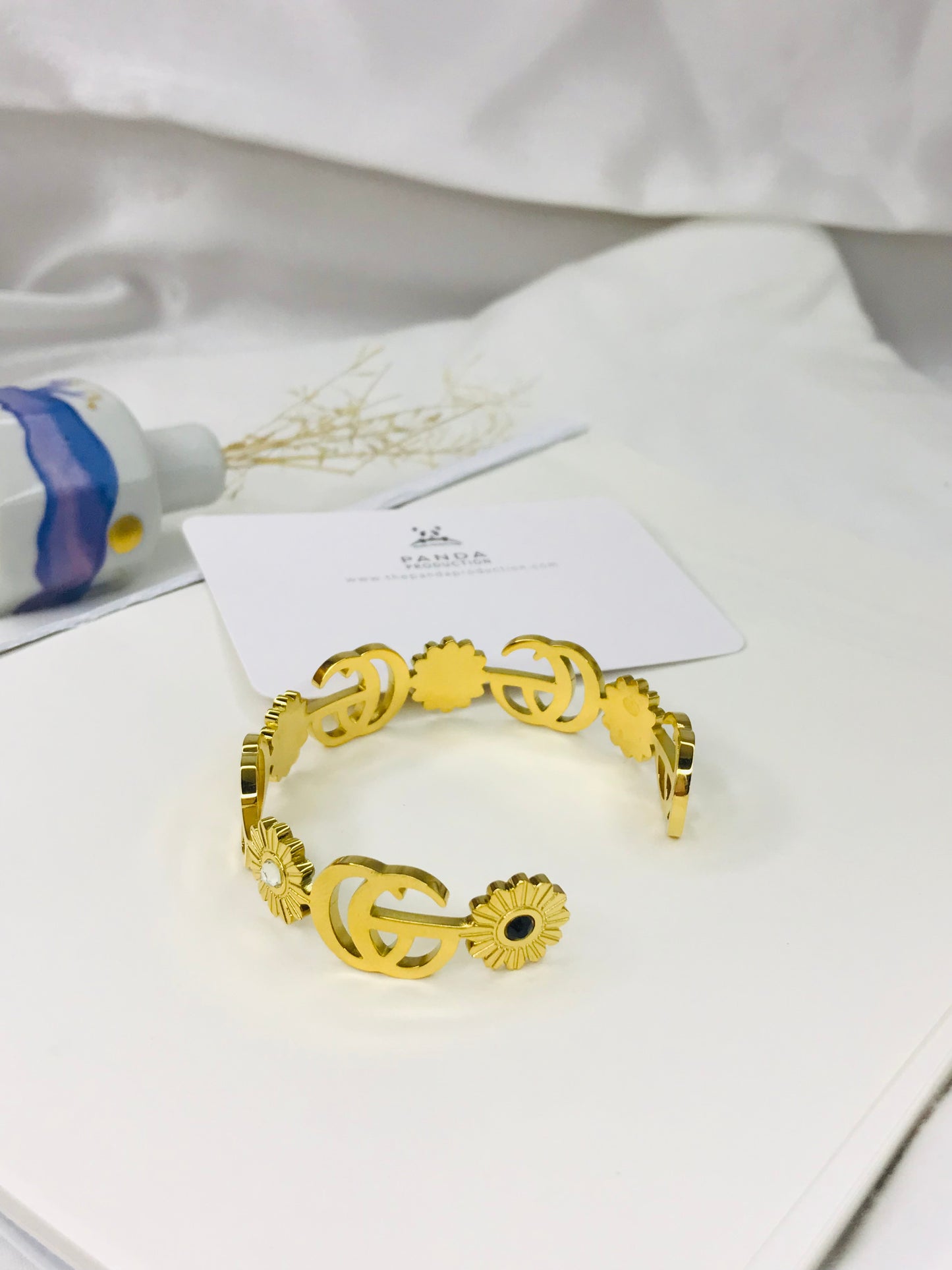 Gold-Tone GG Logo Cuff Bracelet