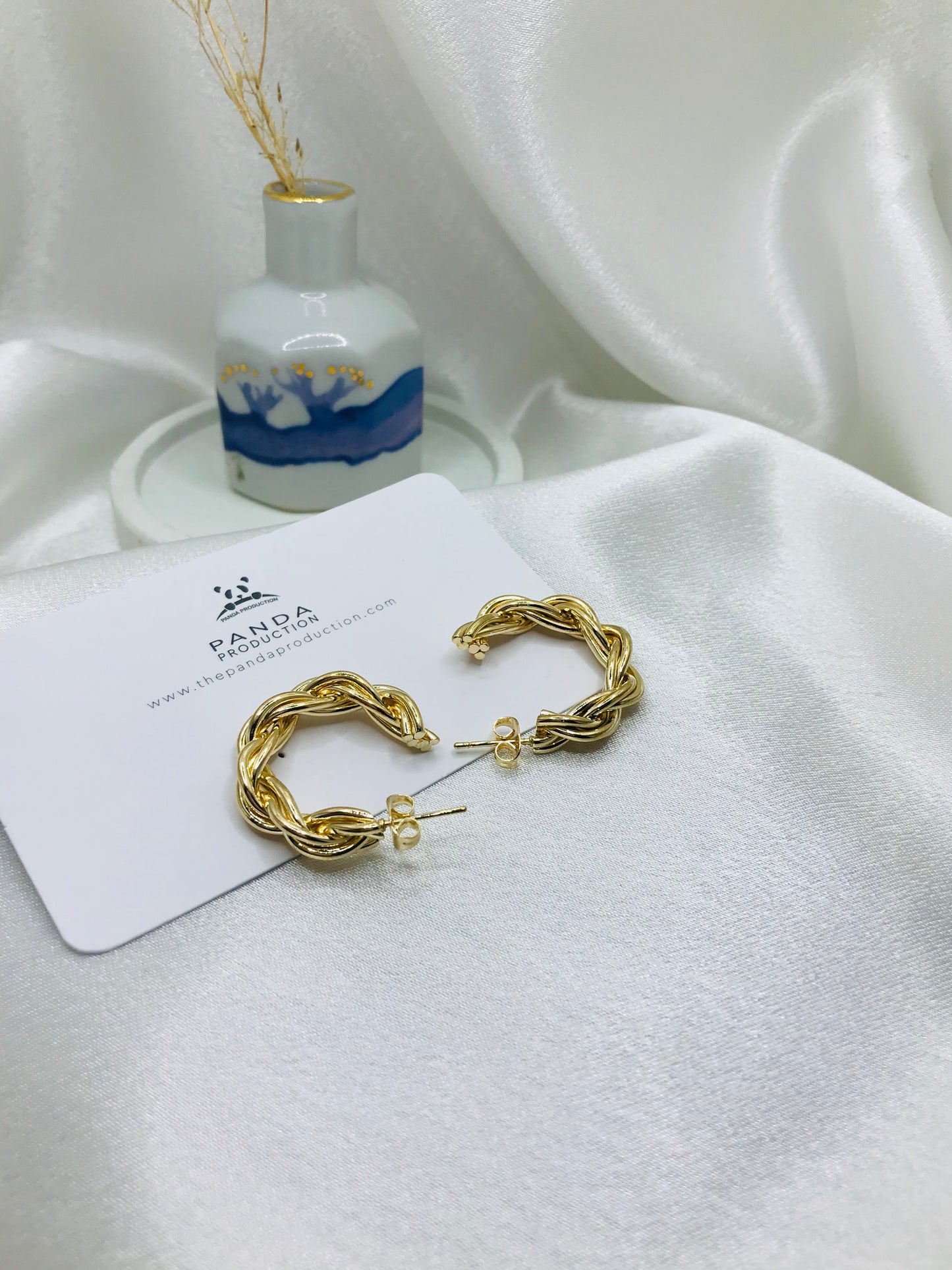Twisted Gold Hoop Earrings