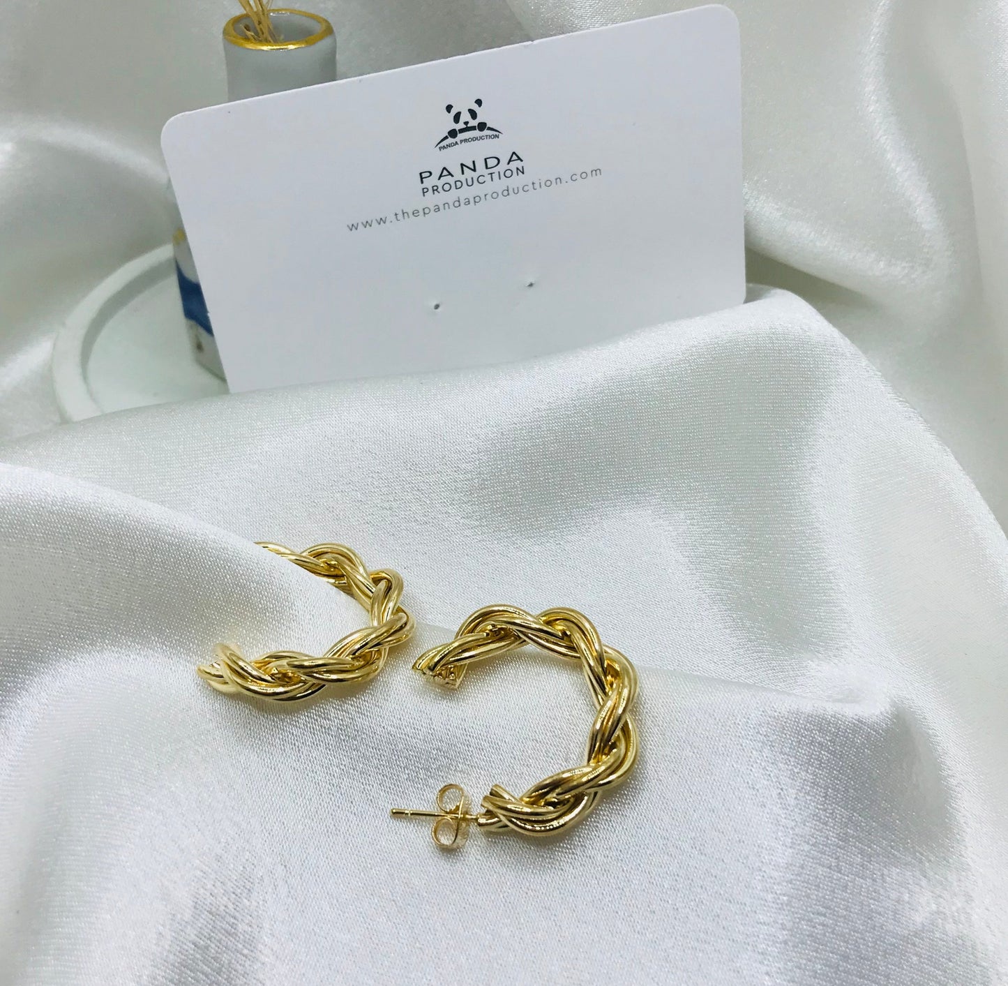 Twisted Gold Hoop Earrings