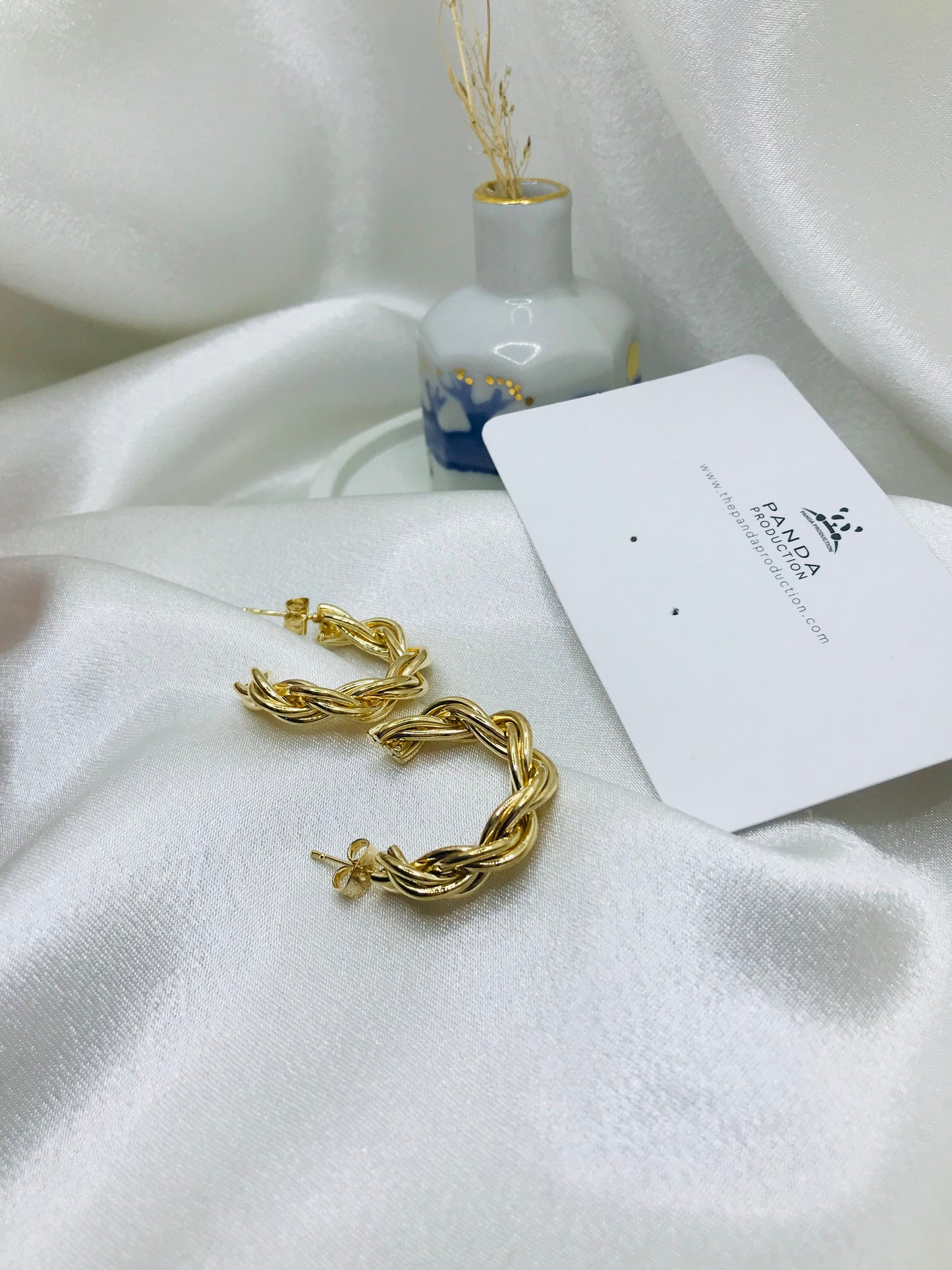 Twisted Gold Hoop Earrings