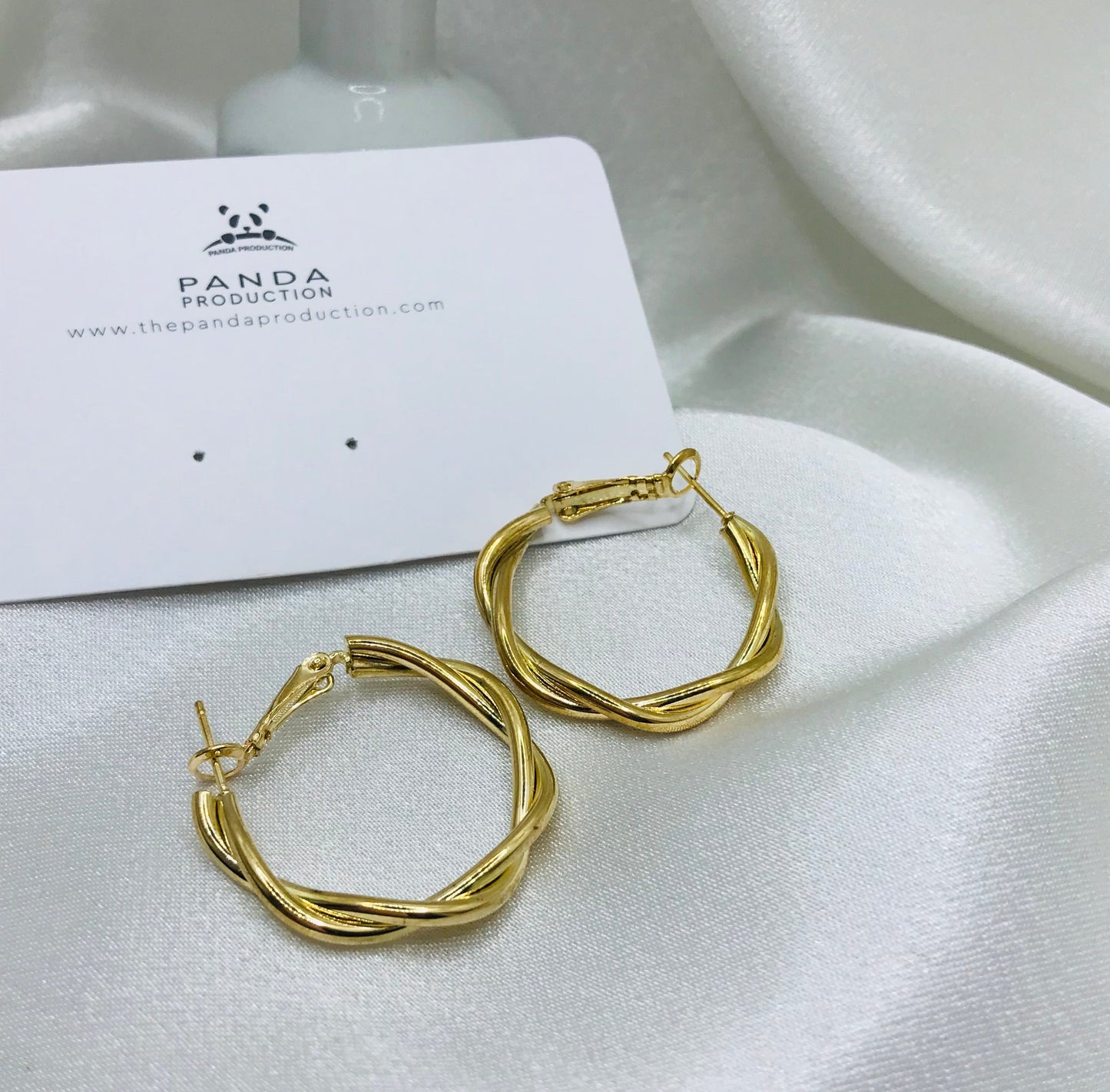 Twisted Gold Hoop Earrings