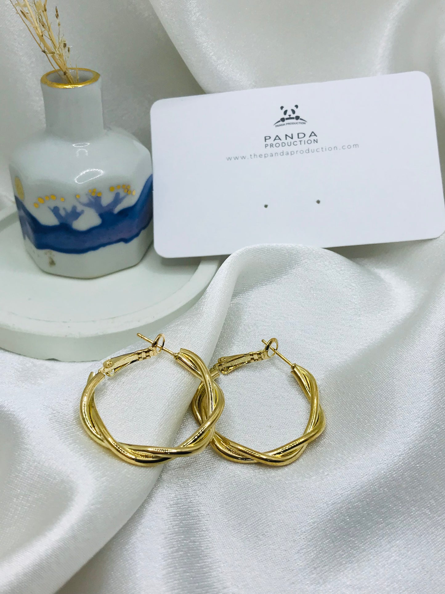 Twisted Gold Hoop Earrings
