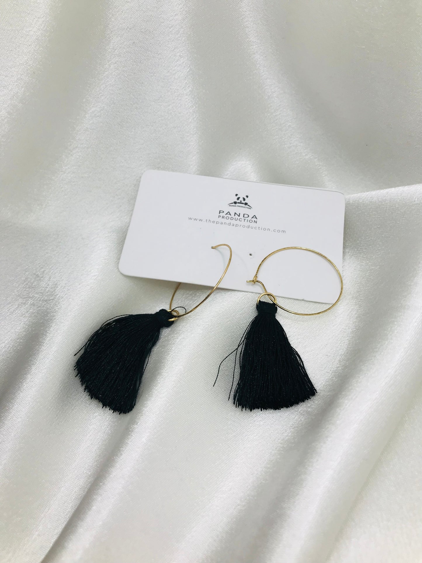 Black Tassel Hoops