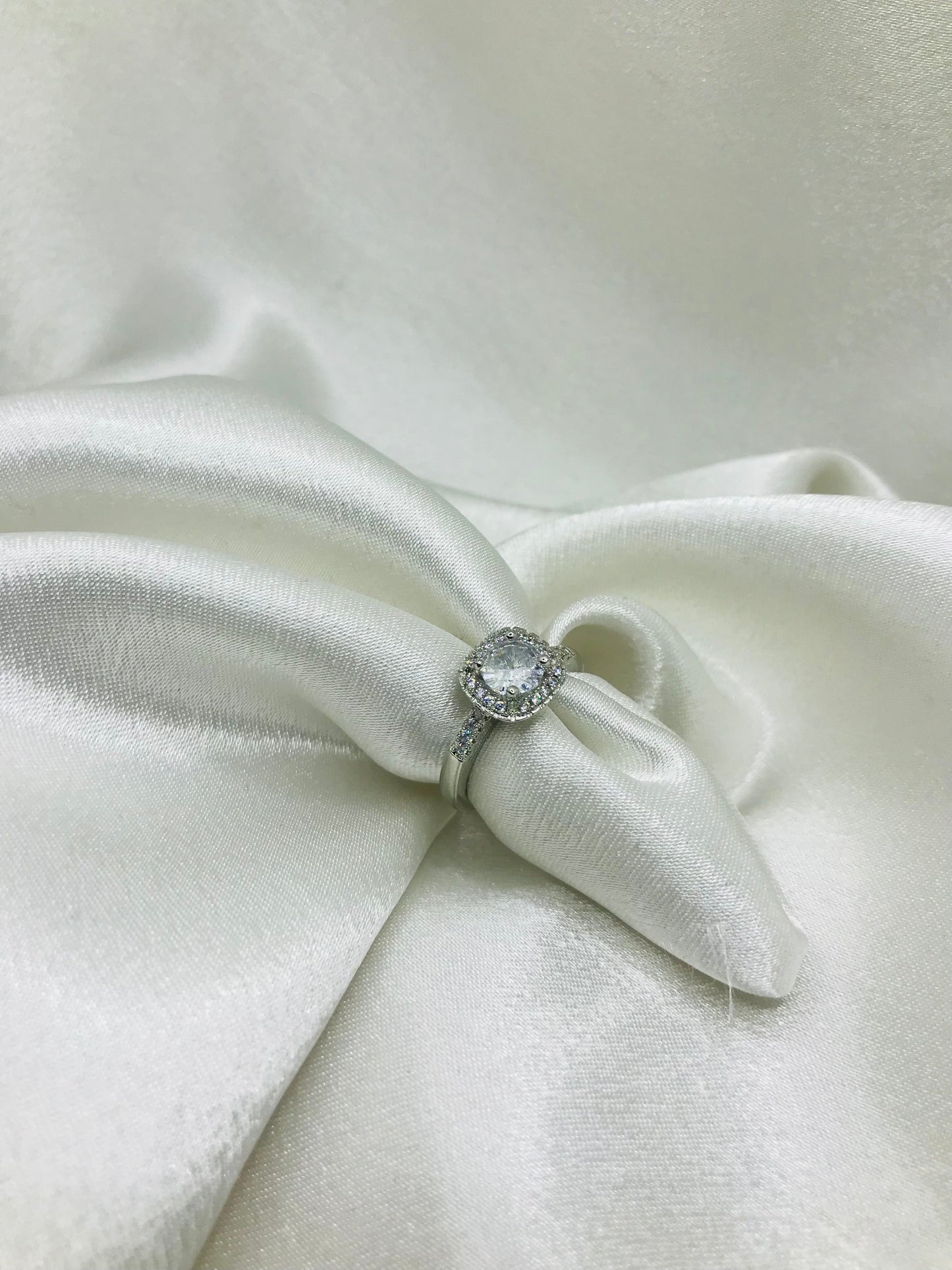 Sterling Silver Halo Gemstone Rings