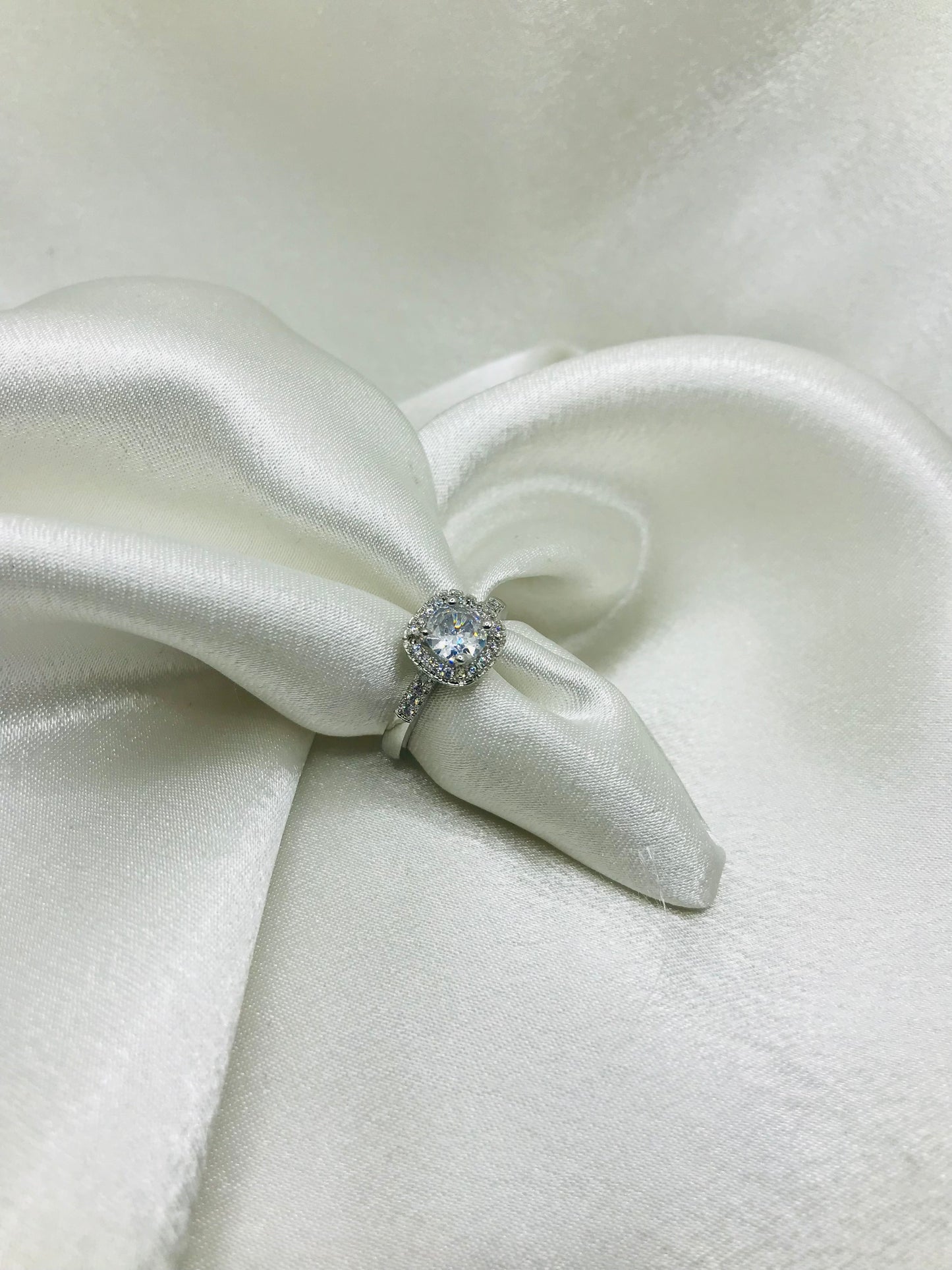 Sterling Silver Halo Gemstone Rings