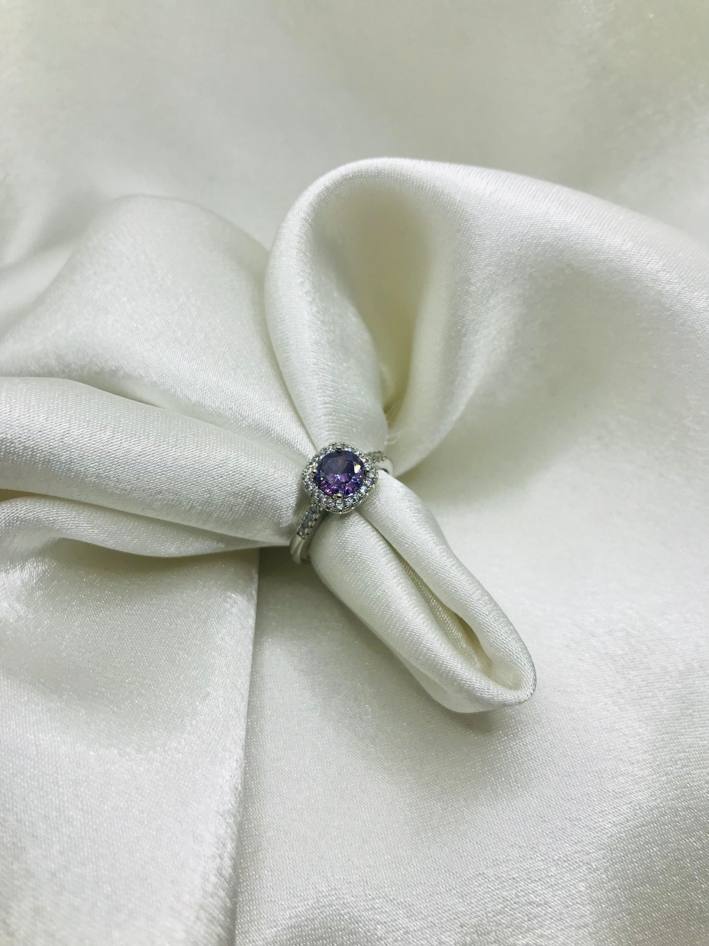 Sterling Silver Halo Gemstone Rings
