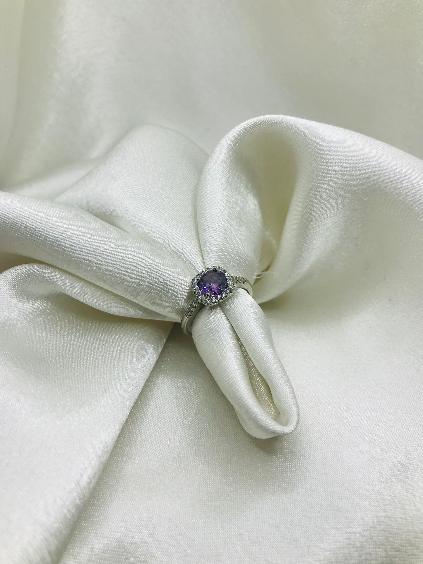 Sterling Silver Halo Gemstone Rings