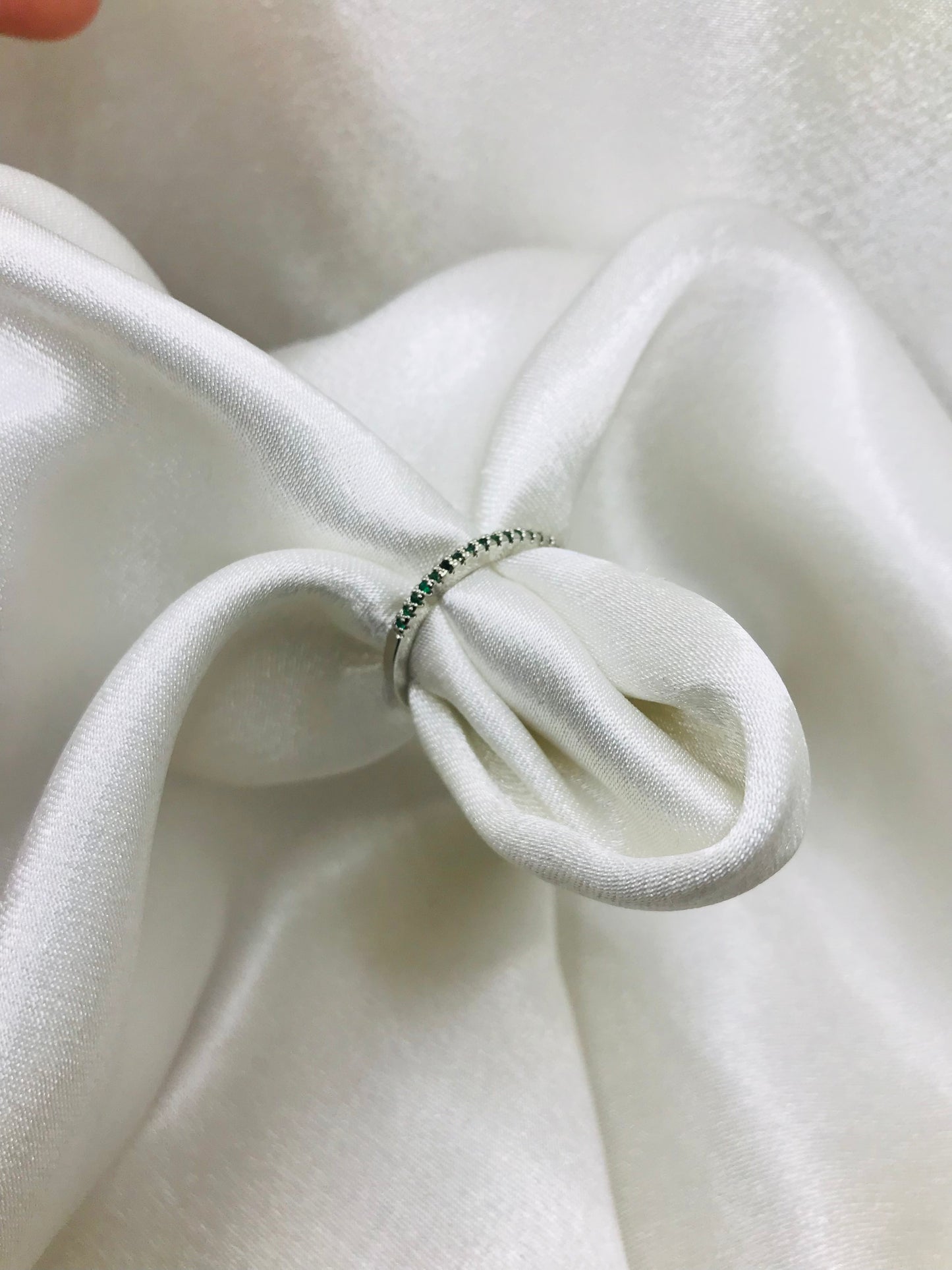 Silver Eternity Rings with Colored Gemstones