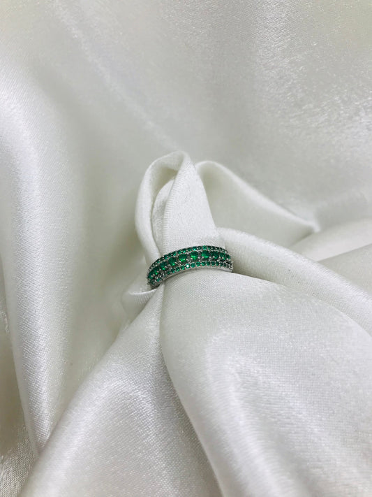 Eternity Ring with Green Gemstones