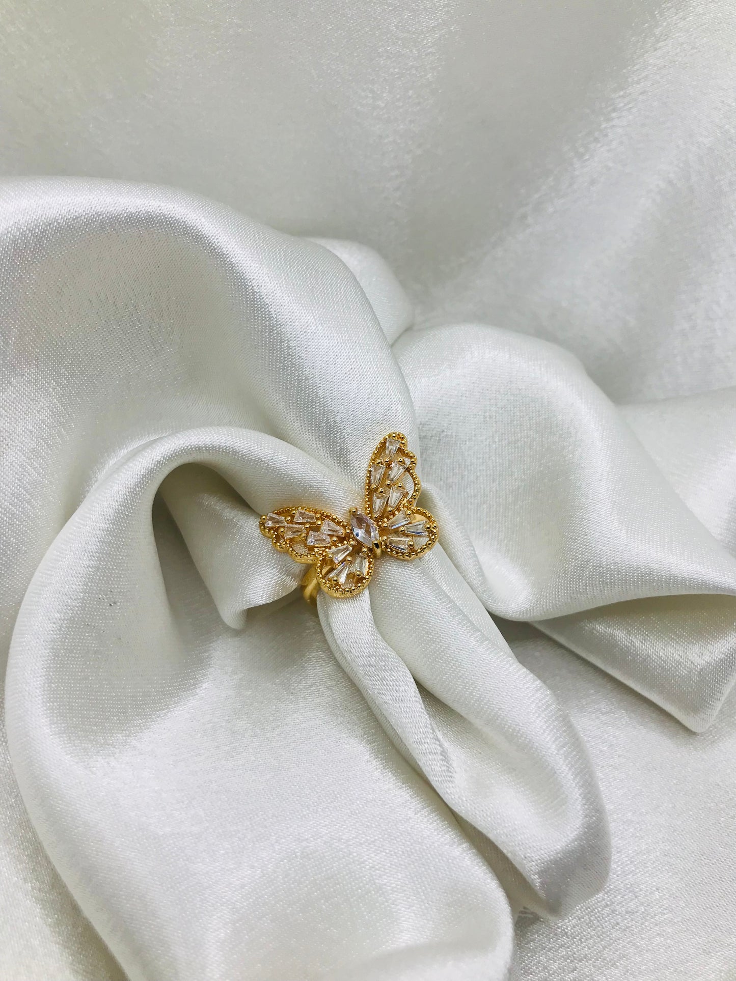 Butterfly Rings with Crystal Accents