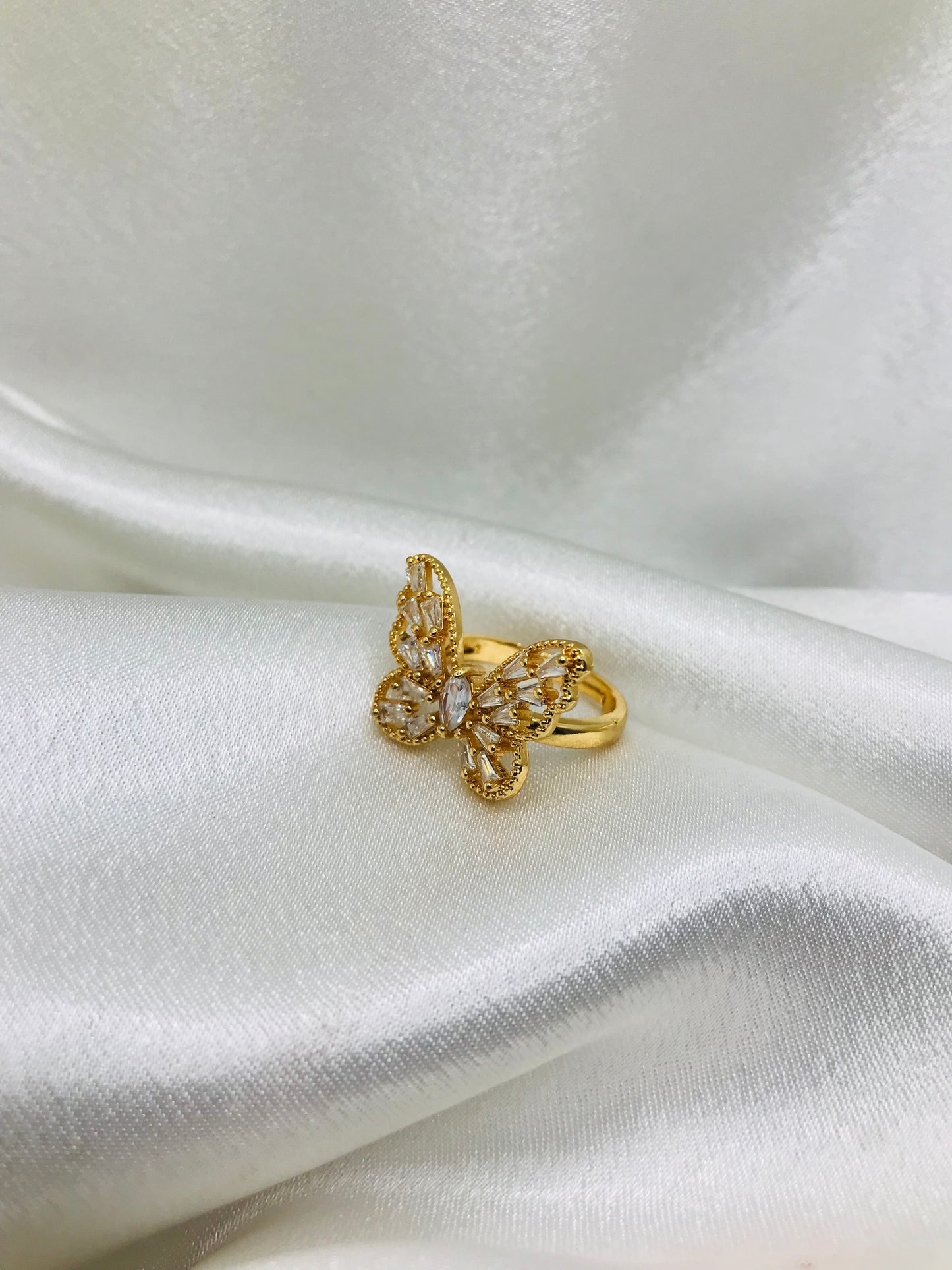 Butterfly Rings with Crystal Accents