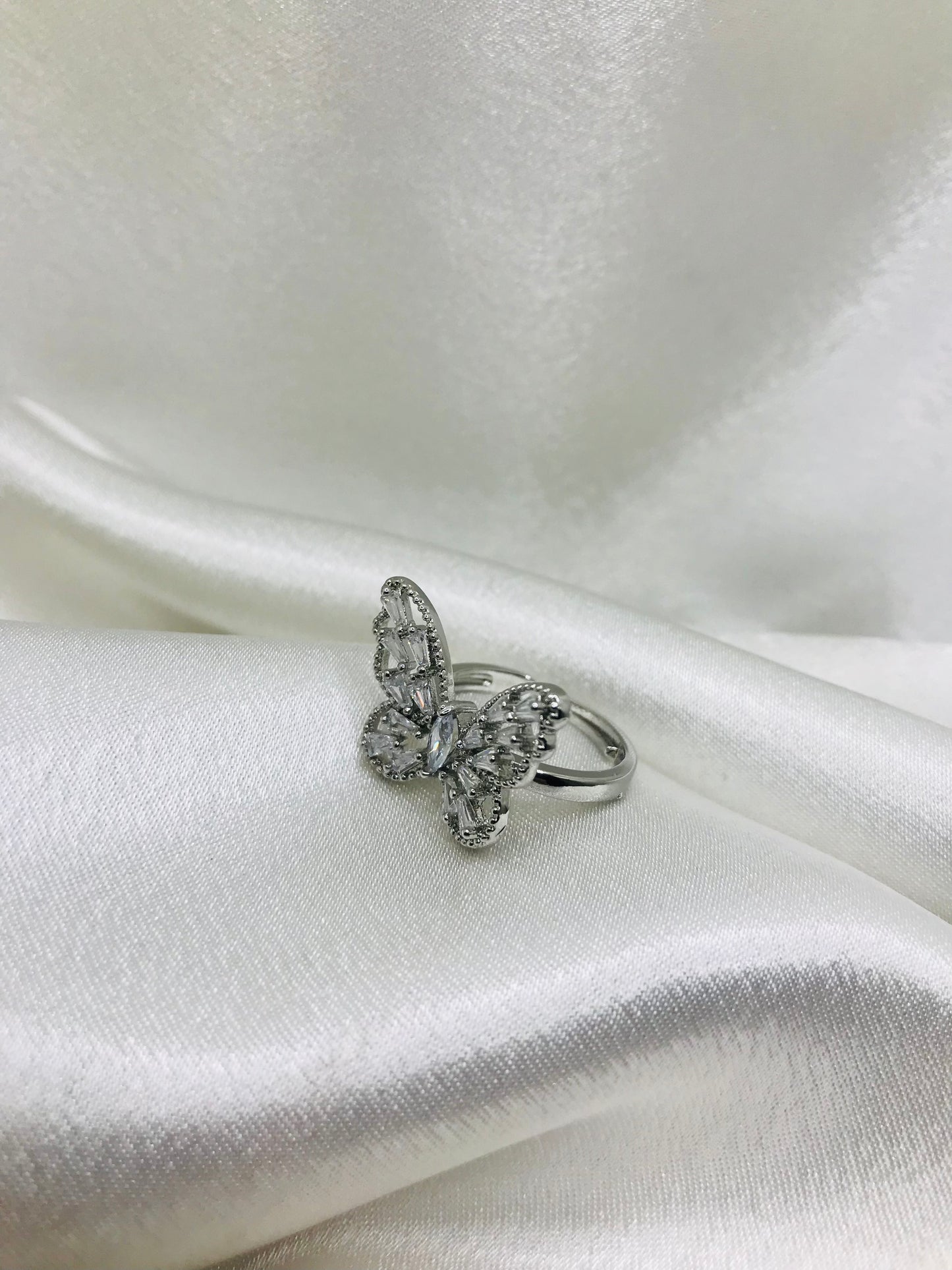 Butterfly Rings with Crystal Accents