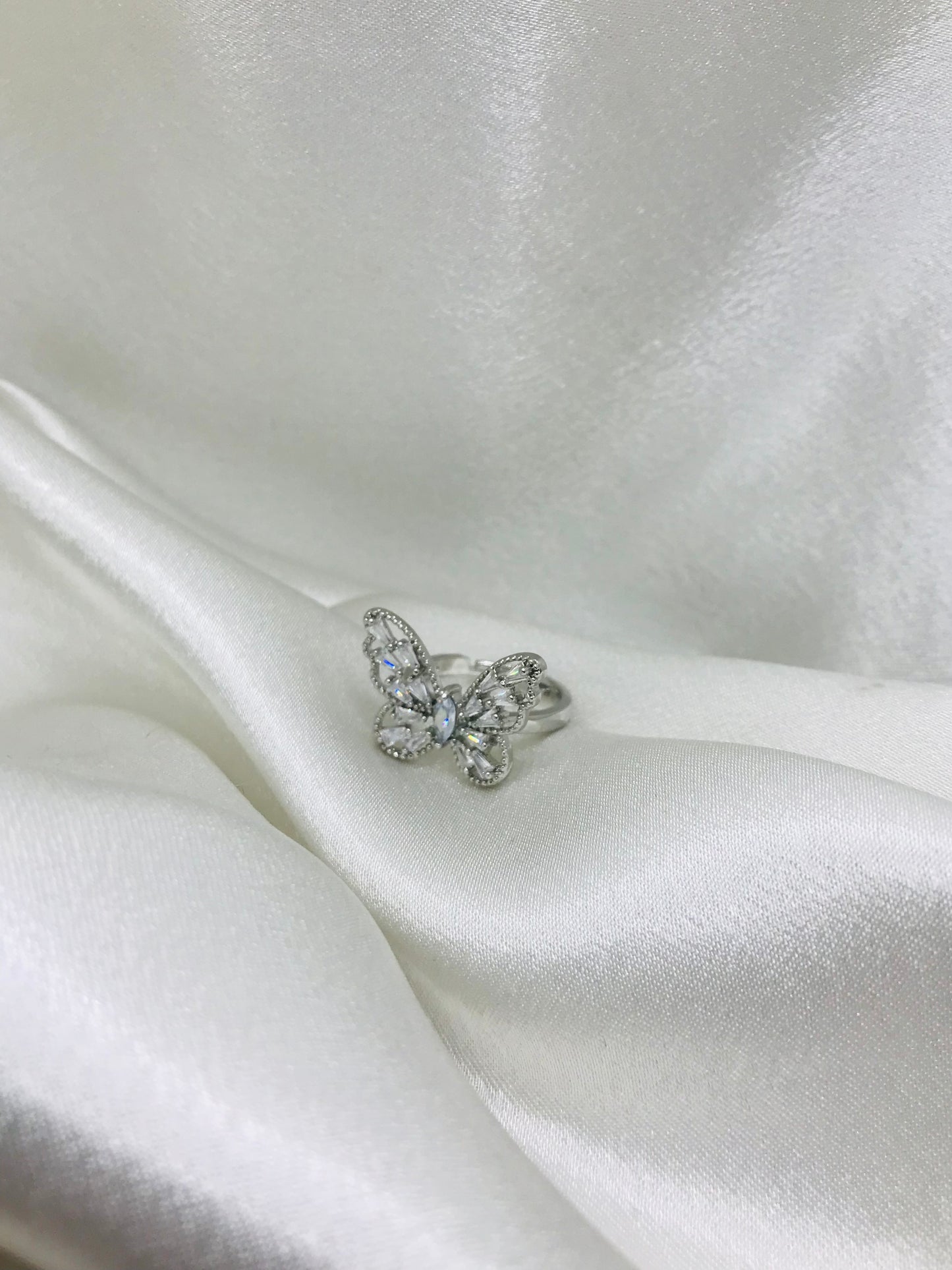 Butterfly Rings with Crystal Accents