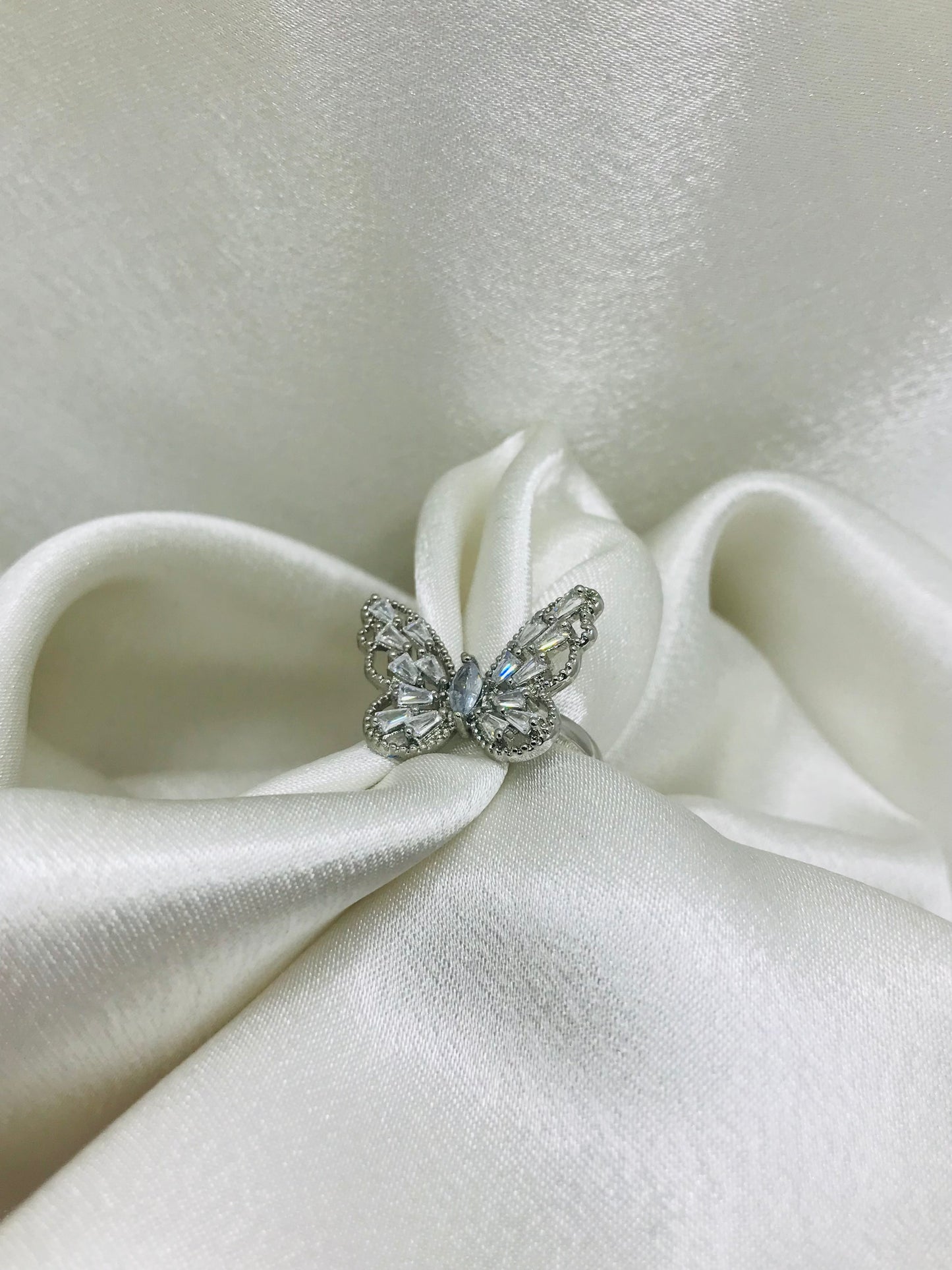 Butterfly Rings with Crystal Accents
