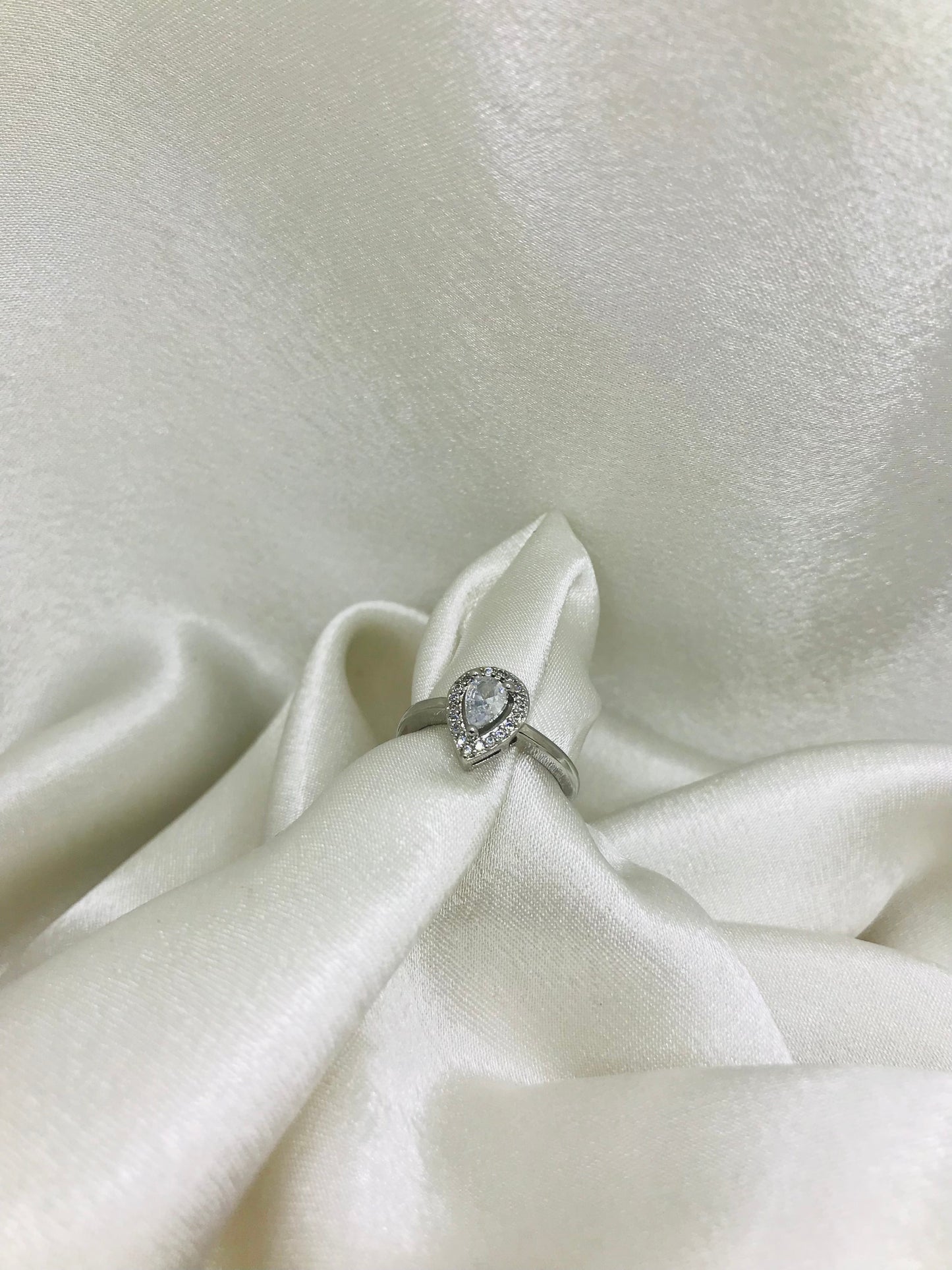 Sterling Silver Heart Halo Ring