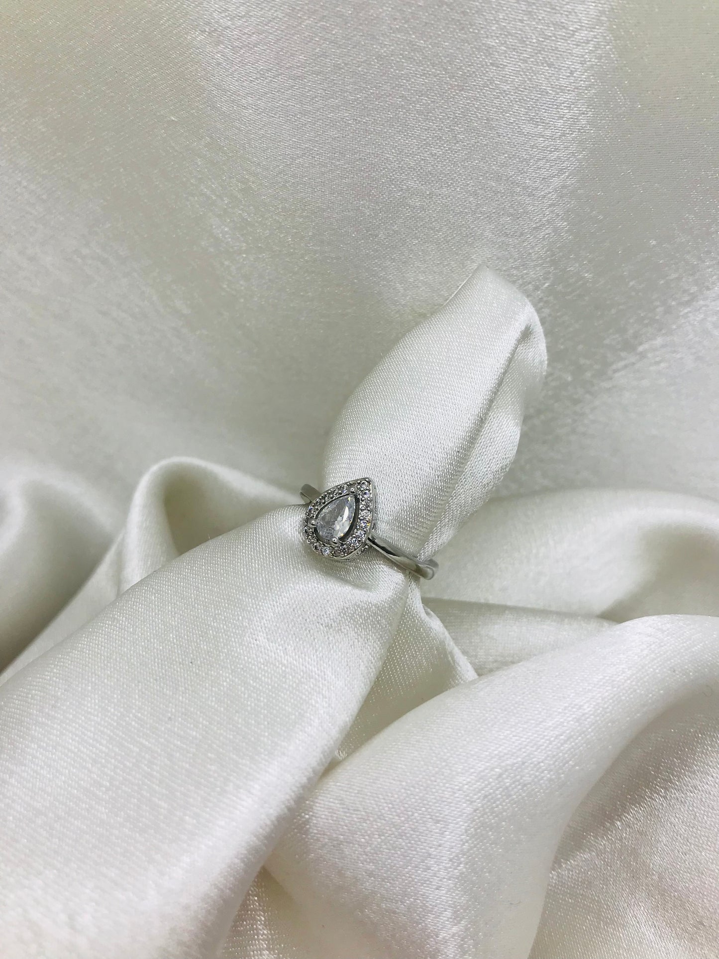 Sterling Silver Heart Halo Ring