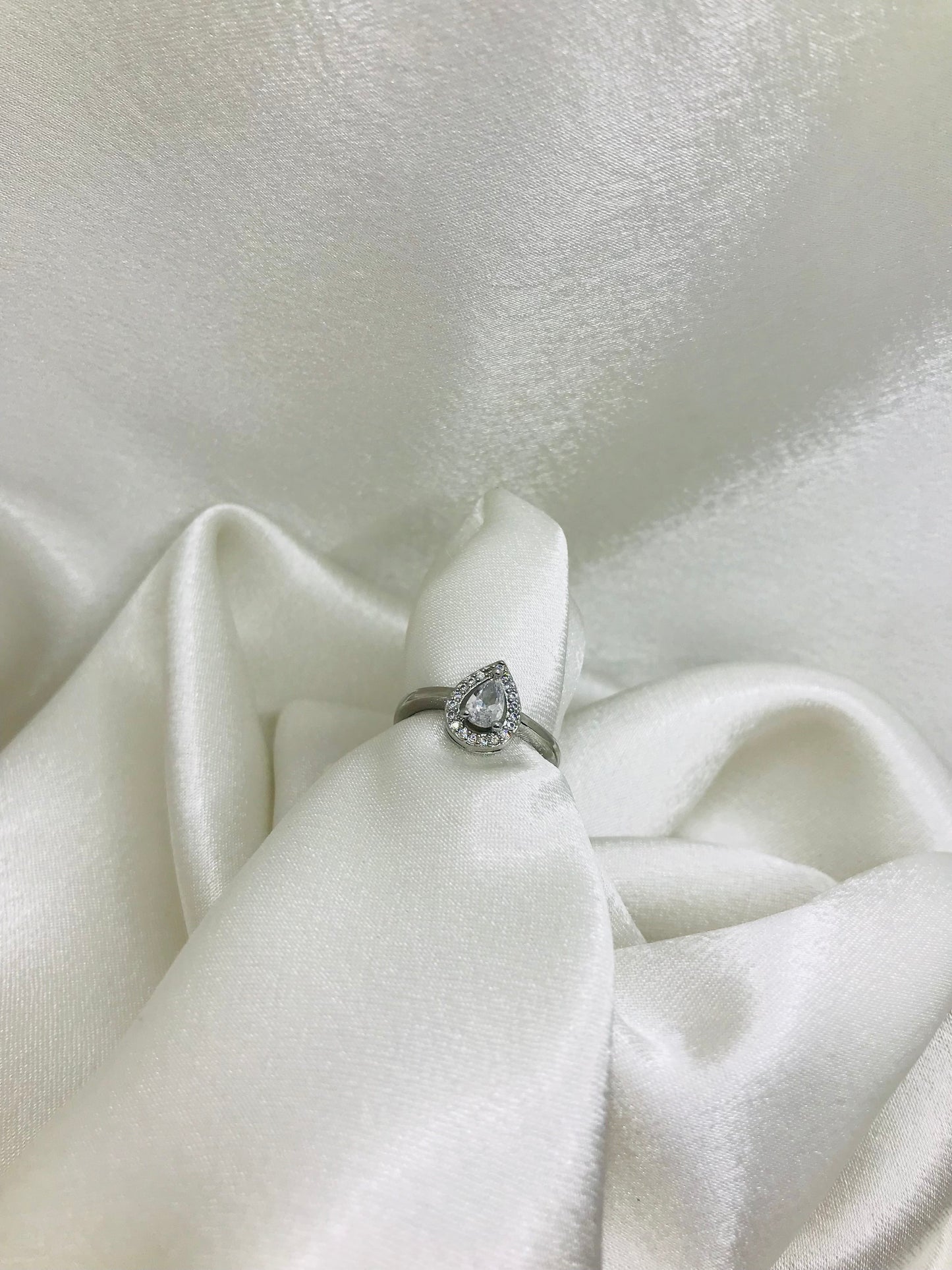 Sterling Silver Heart Halo Ring