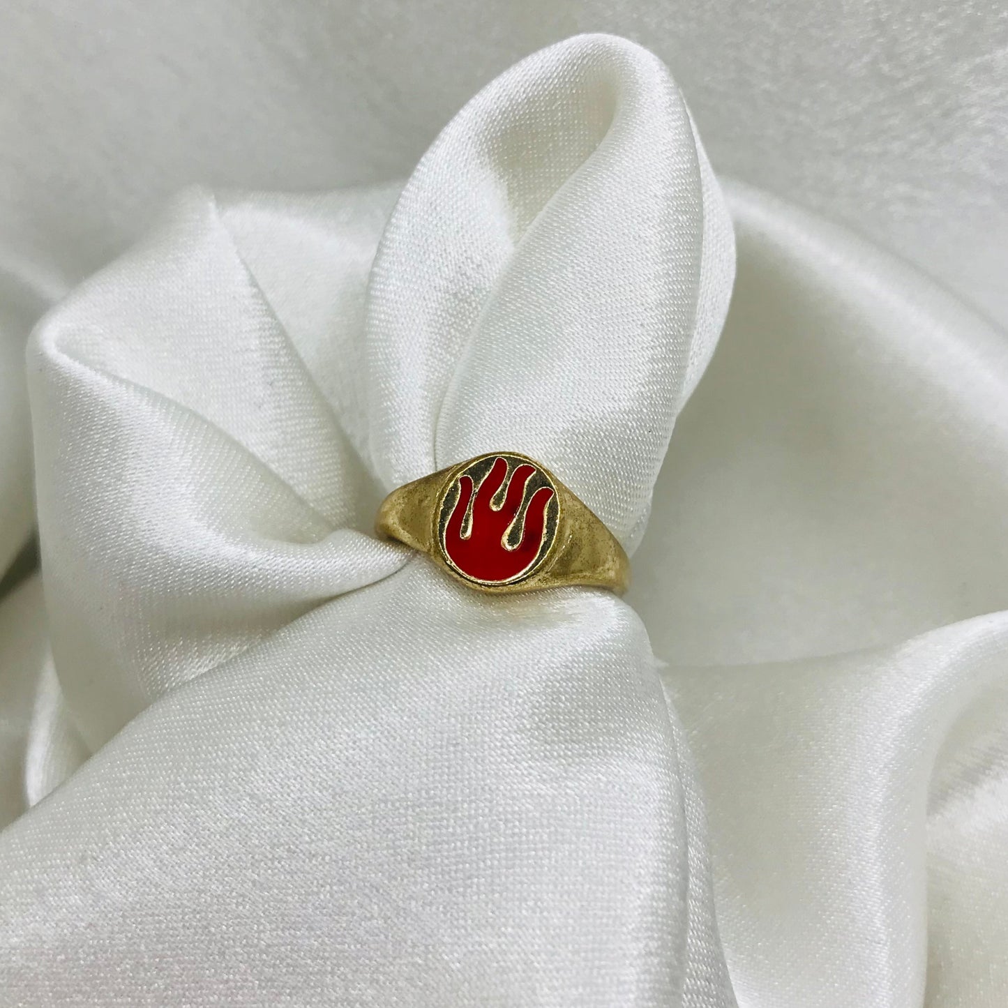 Gold-Toned Flame Detail Ring