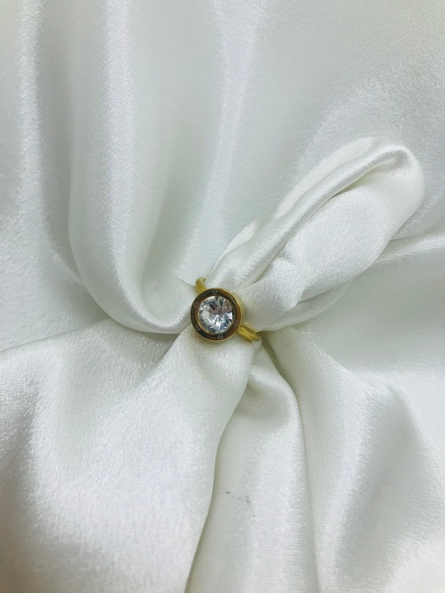 Cartier Inspired Round Gold Ring