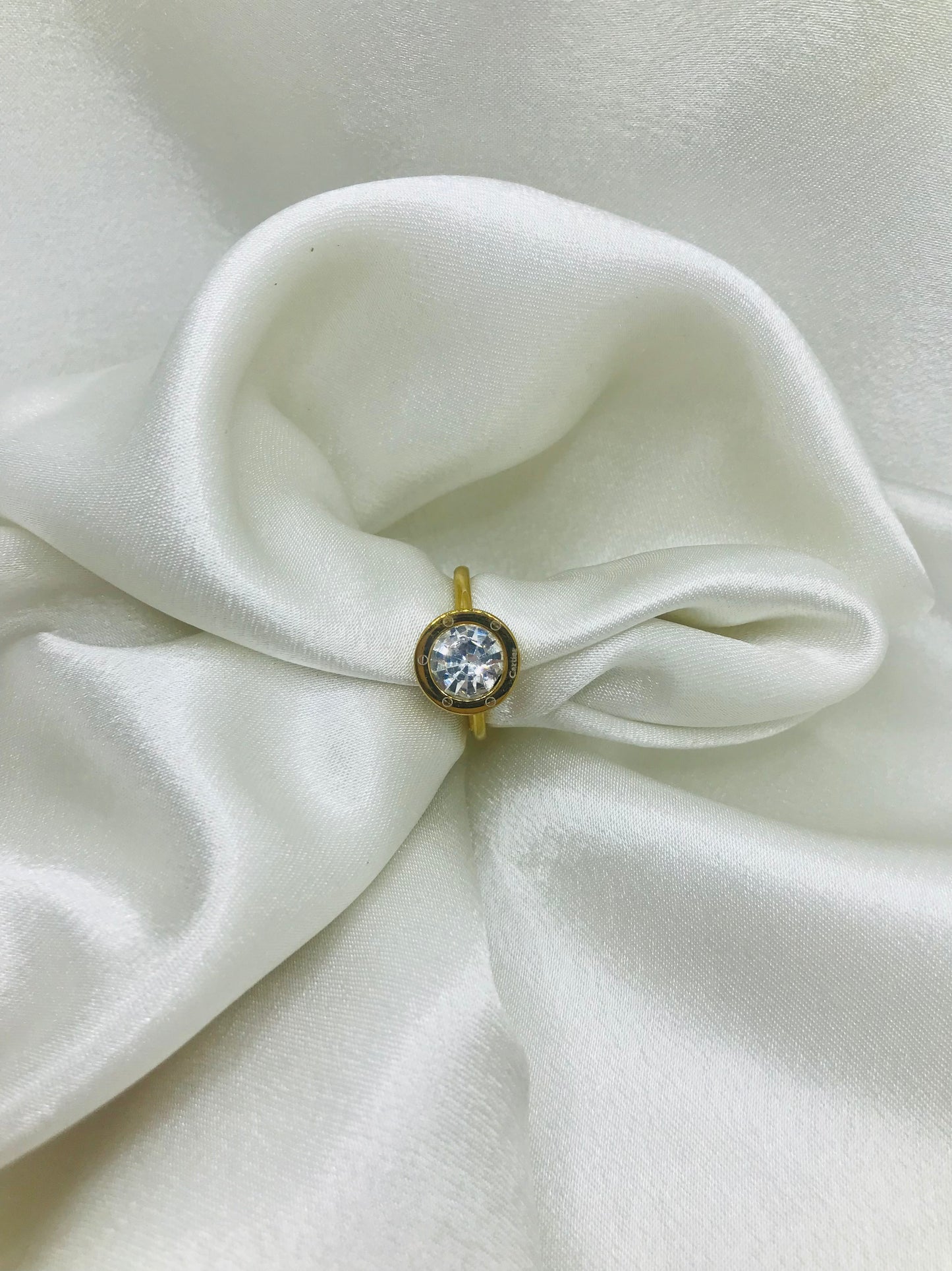 Cartier Inspired Round Gold Ring
