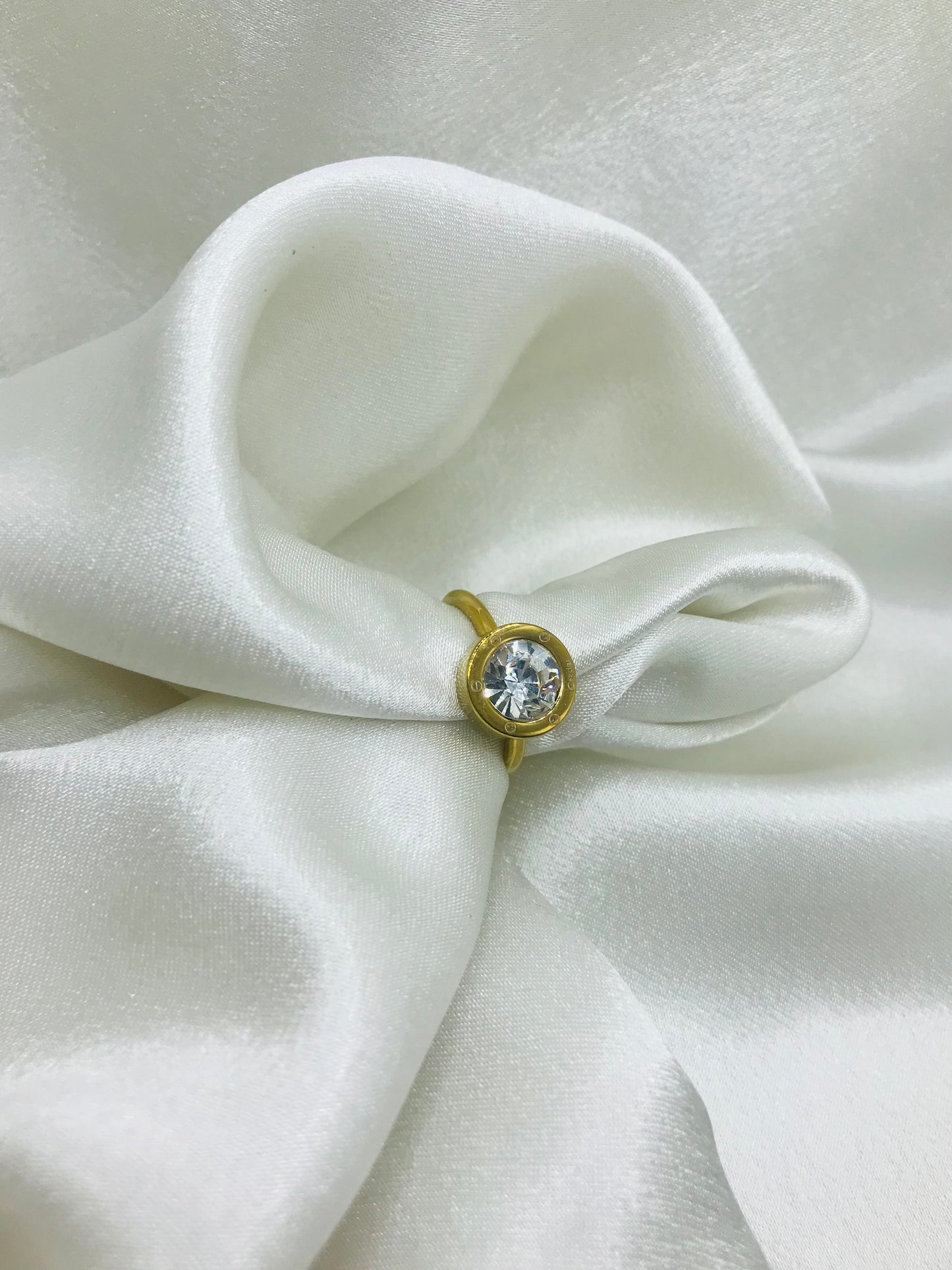 Cartier Inspired Round Gold Ring