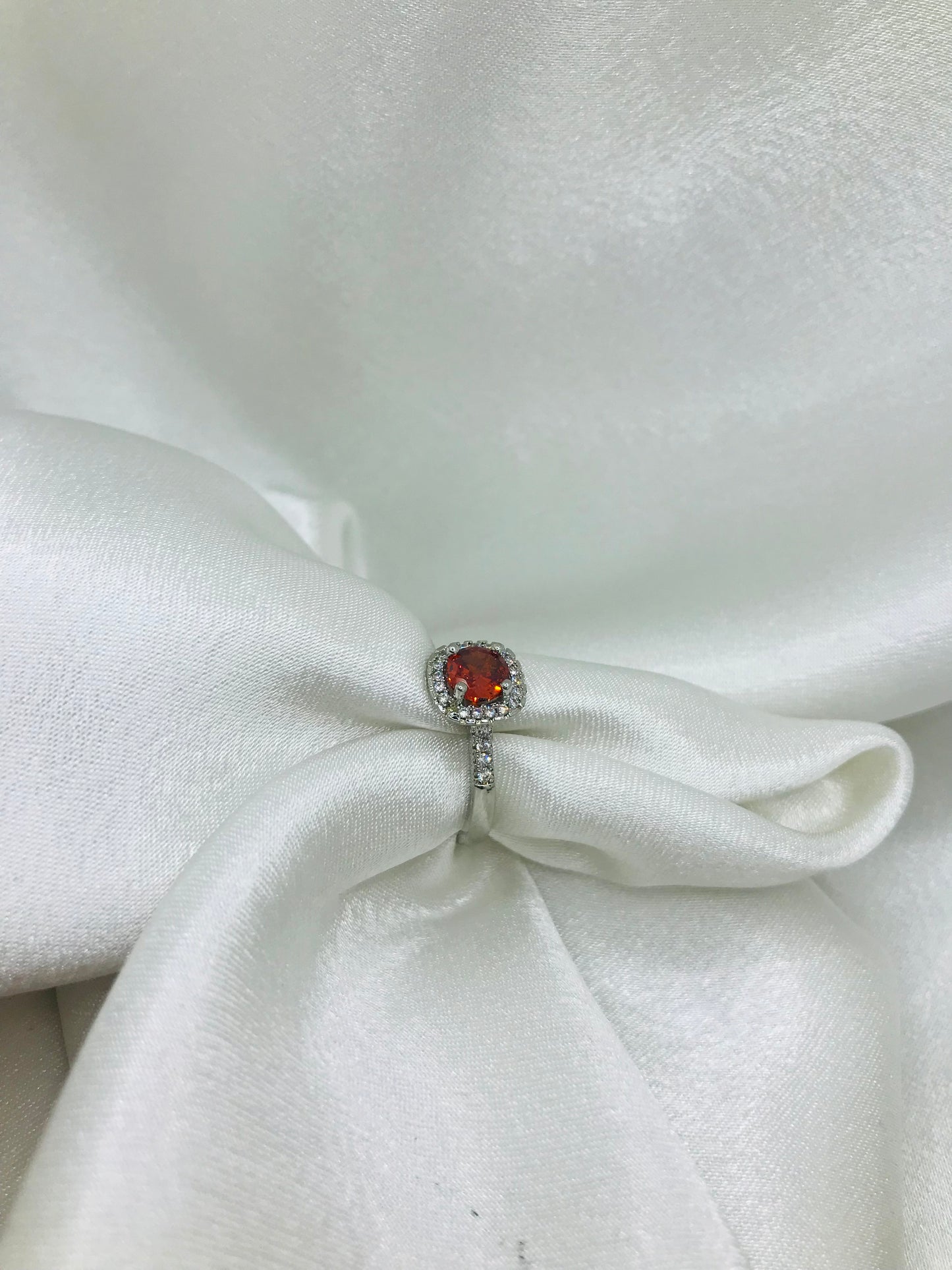 Sterling Silver Halo Gemstone Rings