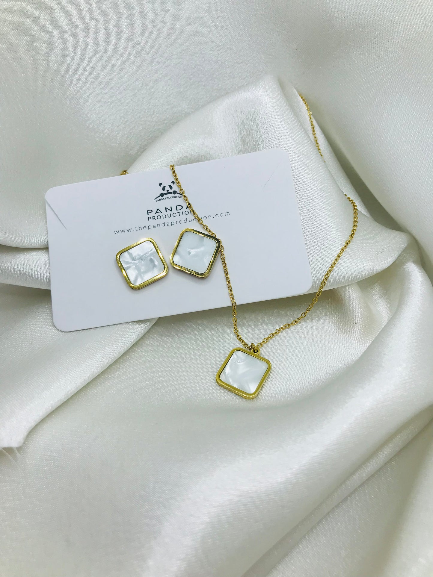 Minimal Rectangle Earring and Pendant Set