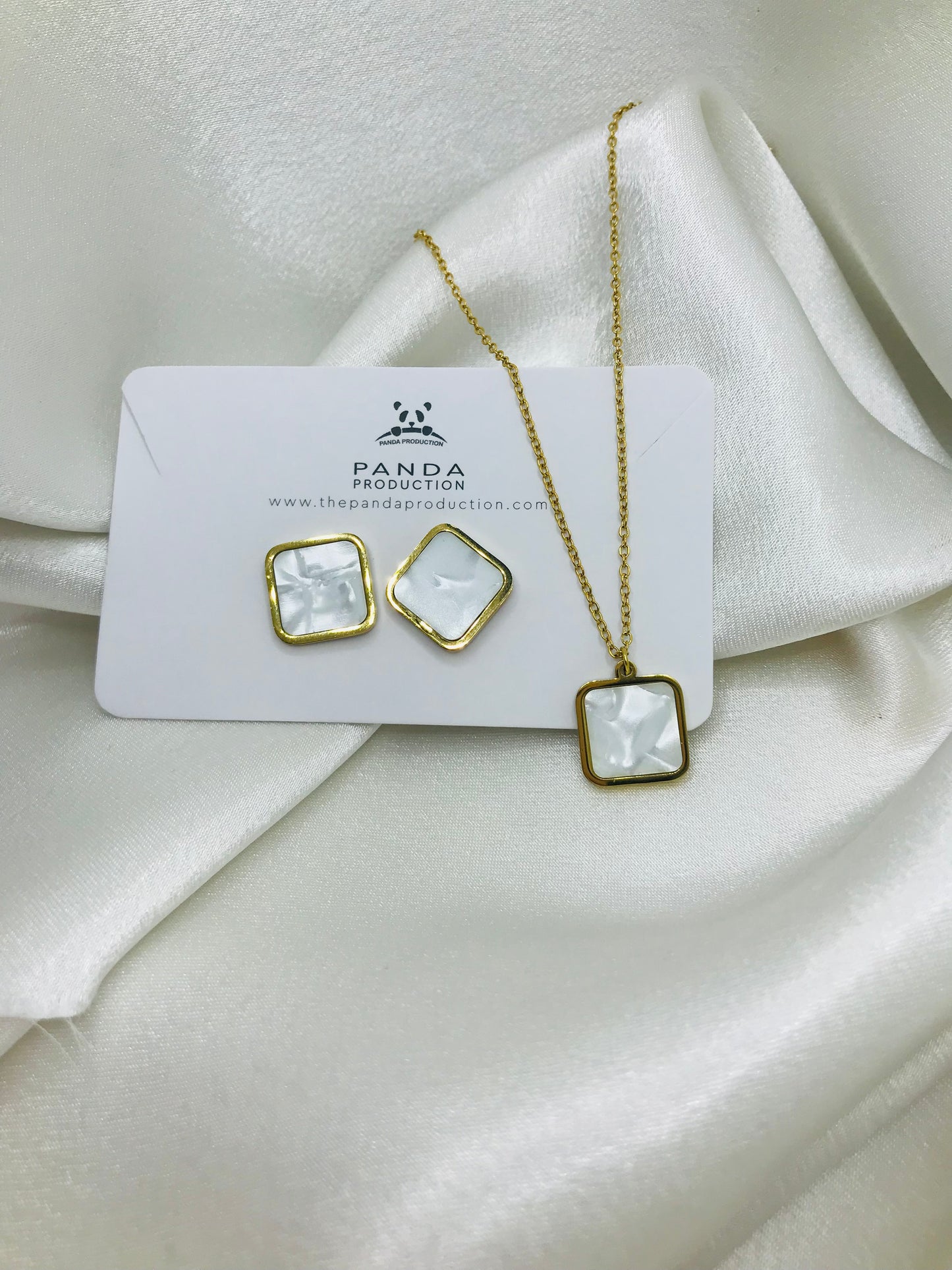 Minimal Rectangle Earring and Pendant Set